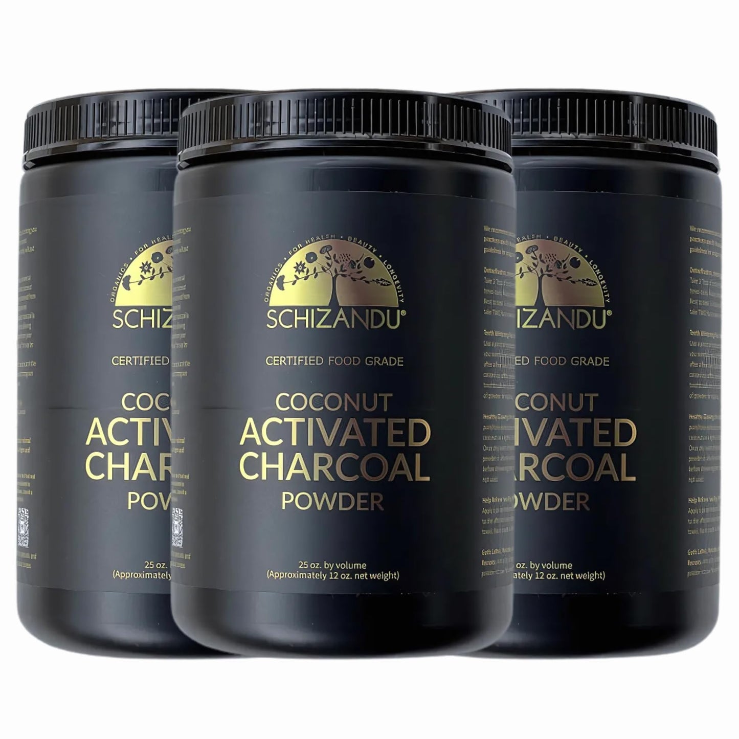 Schizandu Organic Activated Charcoal Powder, 75 oz, Pack of 3