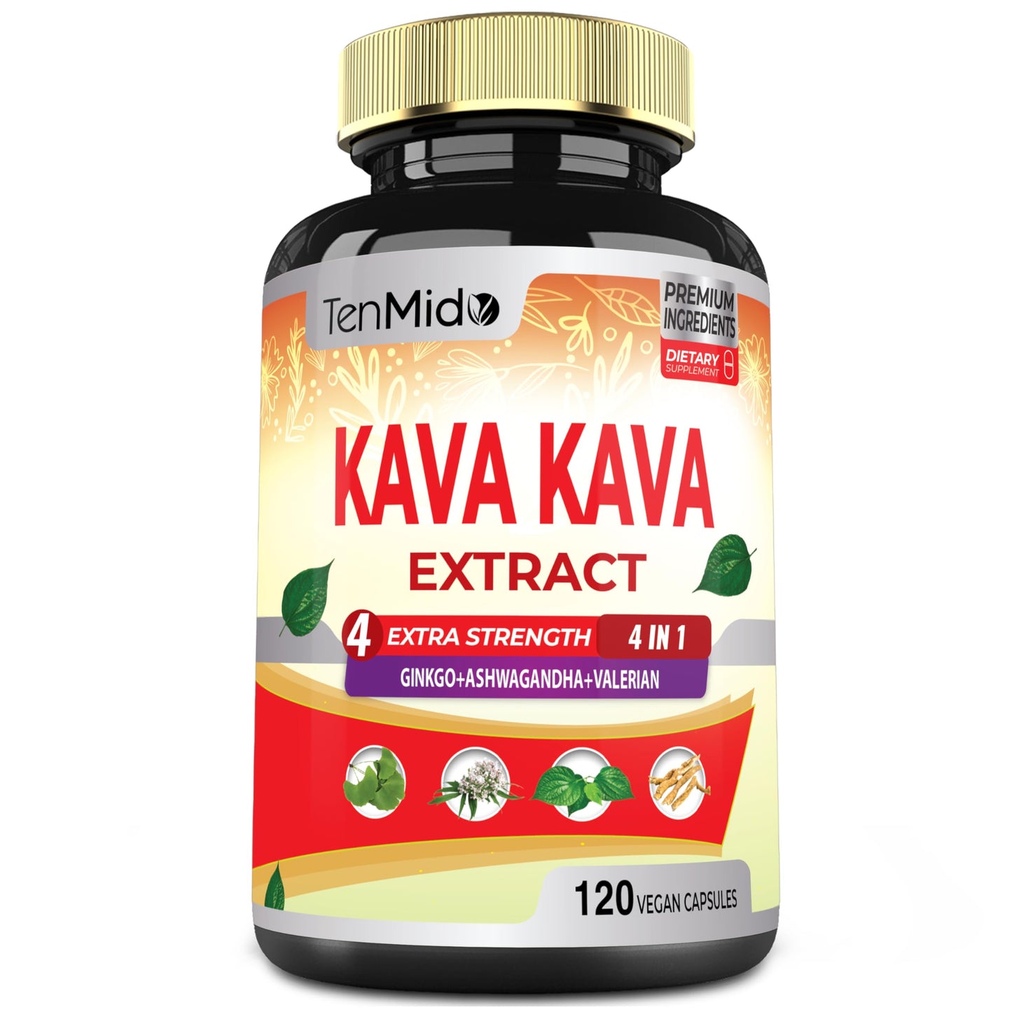 Tenmido Kava Kava Supplement Extract, 120 Capsules