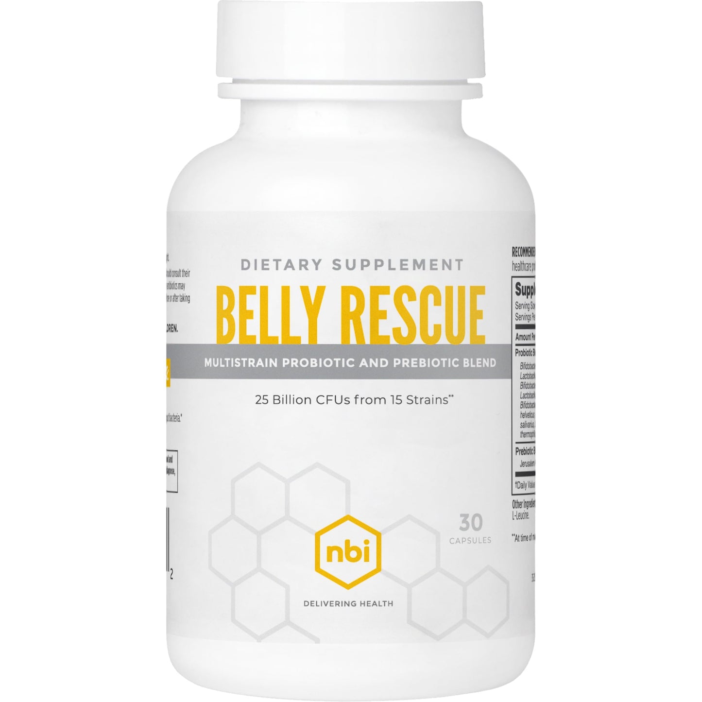 NBI Belly Rescue Probiotics & Prebiotics Blend Capsules, 30 Count
