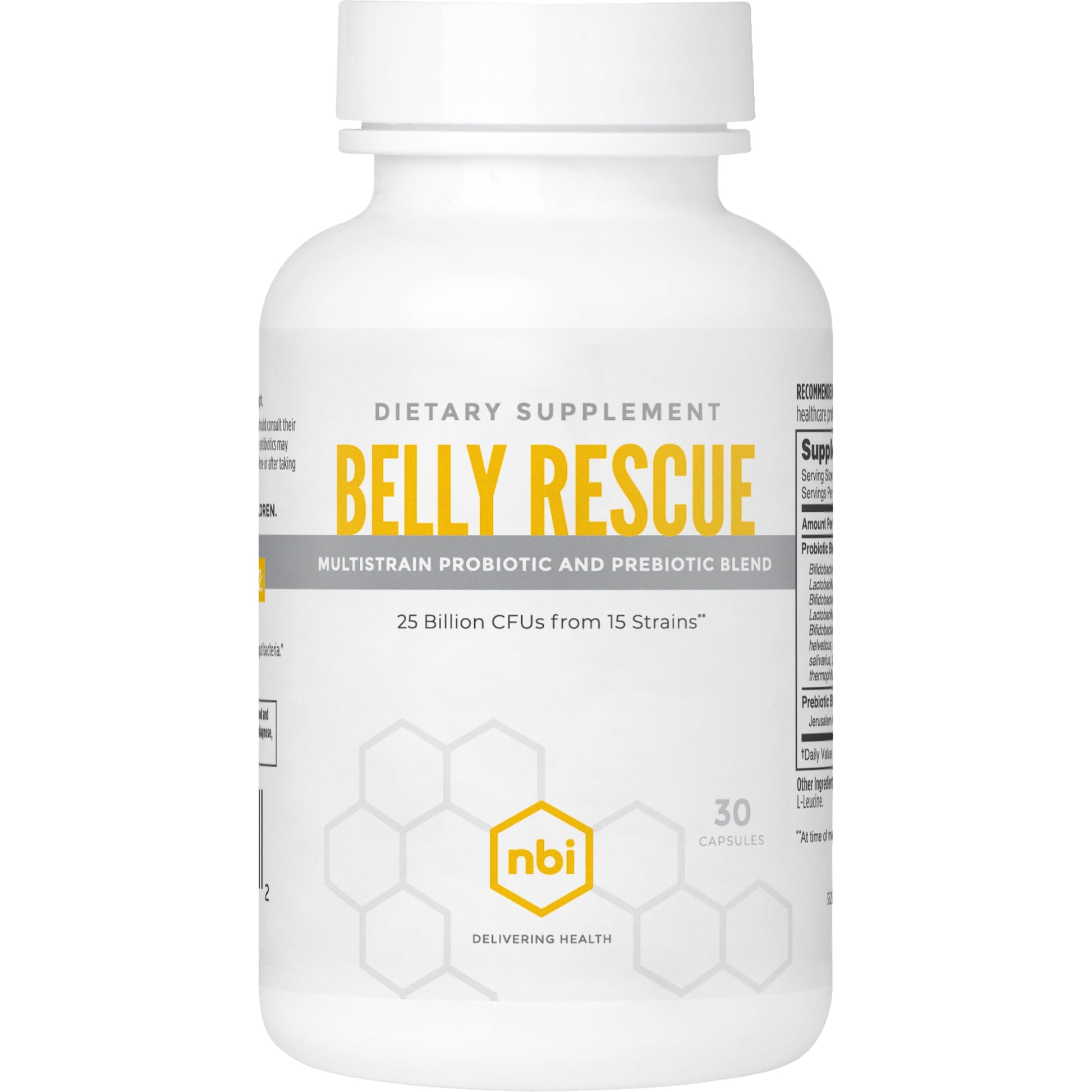 NBI Belly Rescue Probiotics & Prebiotics Blend Capsules, 30 Count