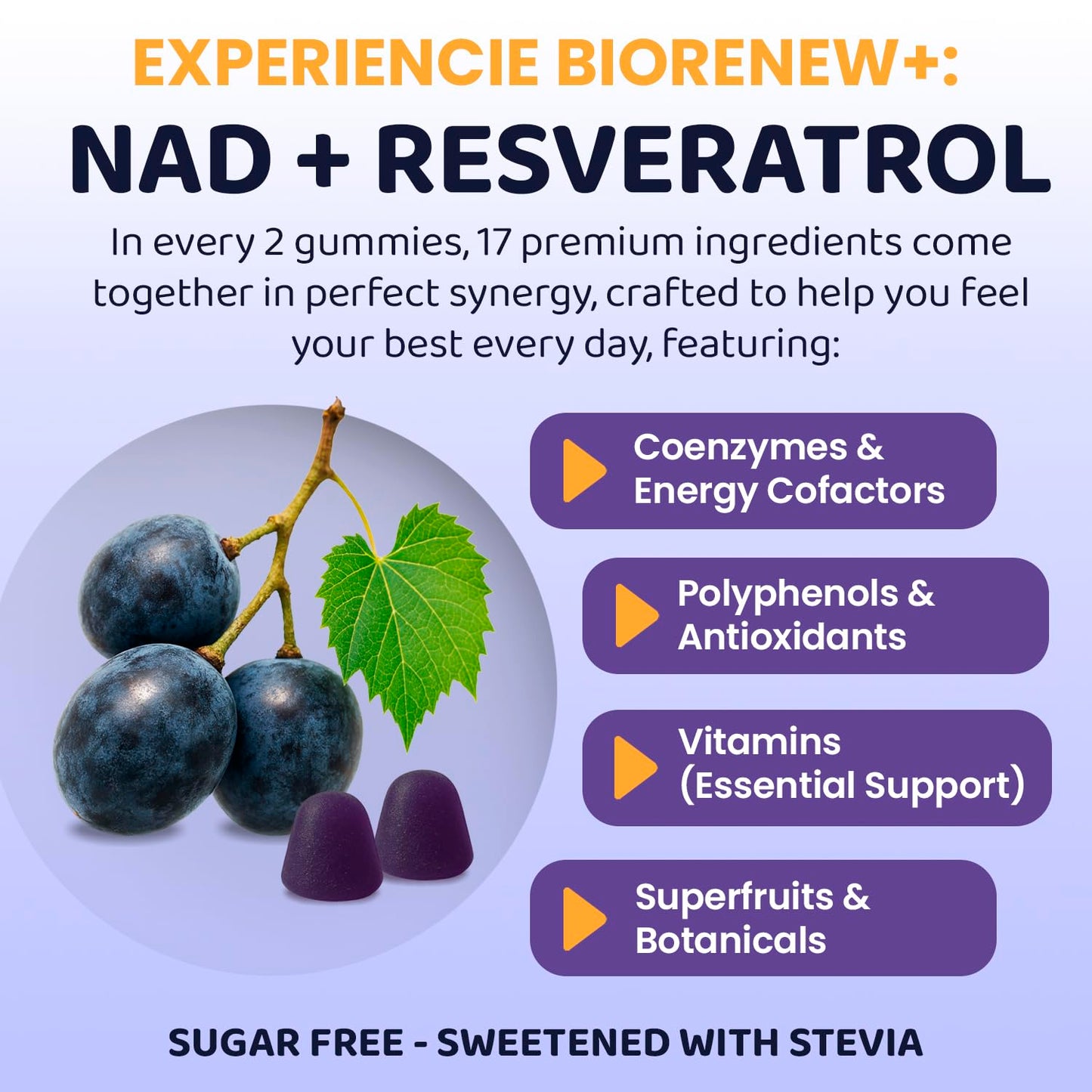 ROOTI NAD+ Resveratrol Complex Gummies, 90 Count