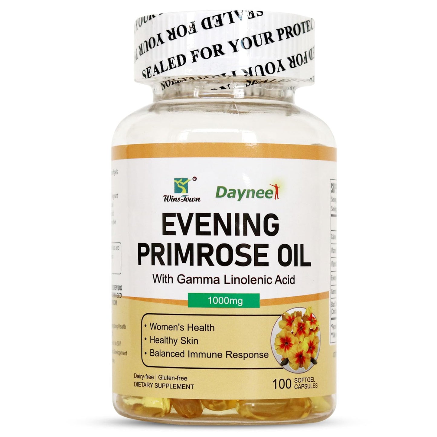 Wins Town Evening Primrose Oil Softgels 1000mg, 100 Count