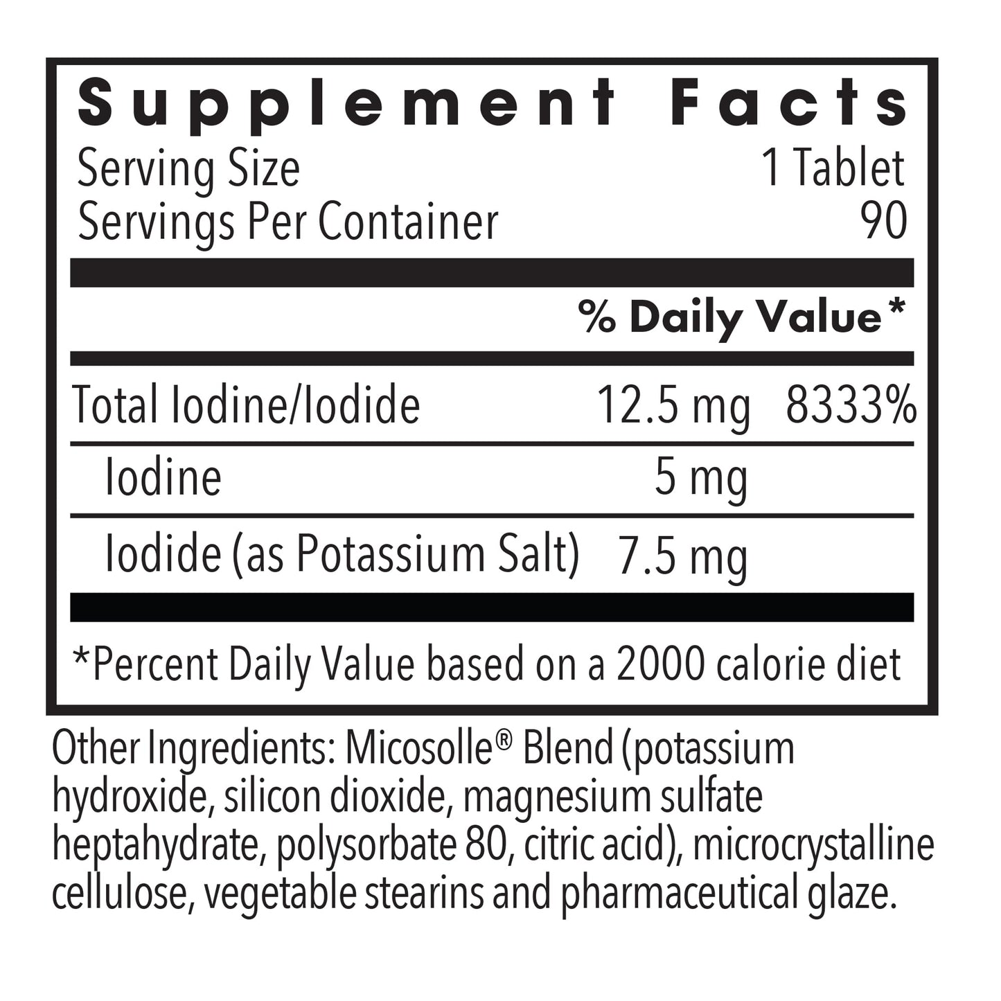 Optimox Iodoral 12.5 mg Iodine Tablets, 180 Count