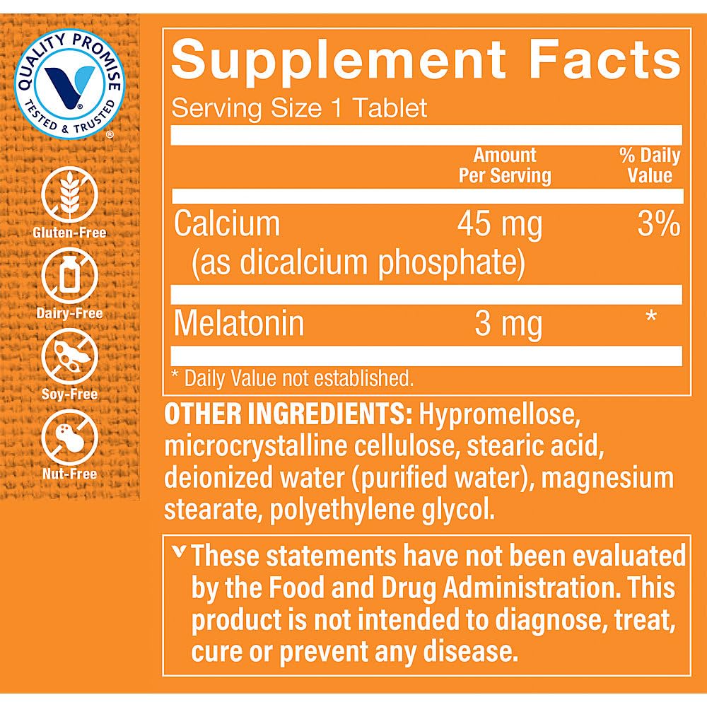 The Vitamin Shoppe Melatonin 3 mg Sustained Release, 240 Tablets