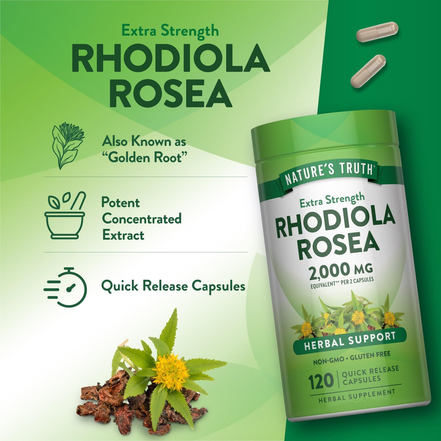 Nature's Truth Rhodiola Rosea Capsule 120 Count