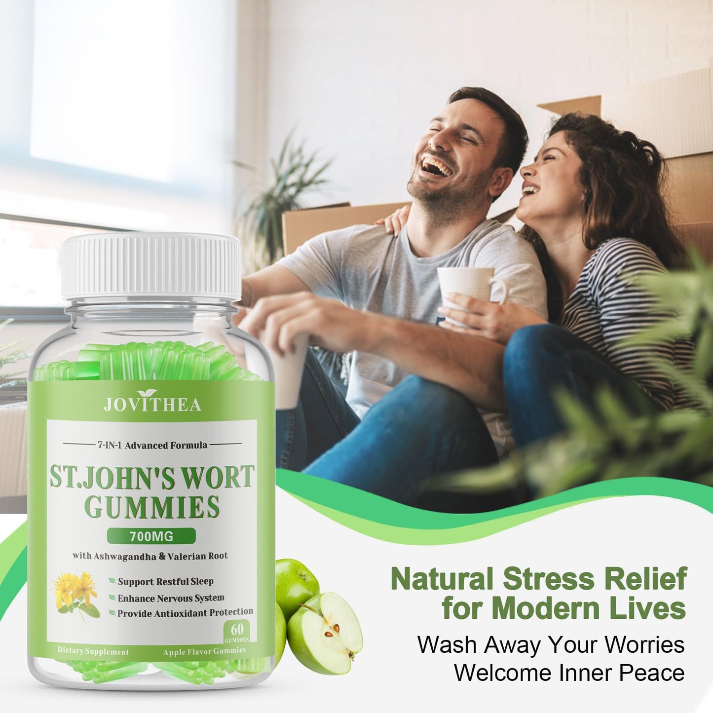 JOVITHEA St John's Wort Gummies 700mg 120 Count