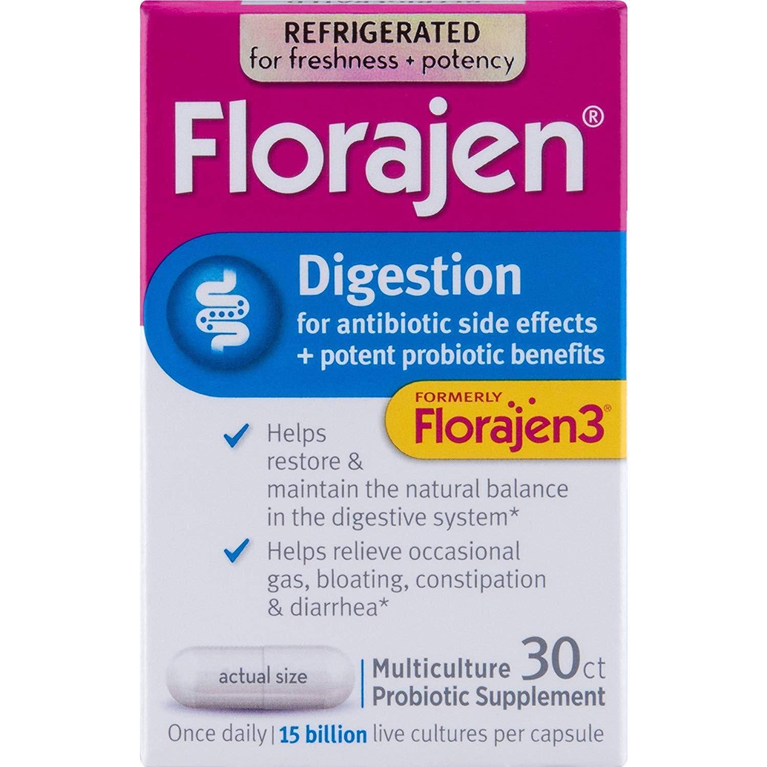 Florajen 3 High Potency Probiotics Dietary Supplement Capsules, 90 Count