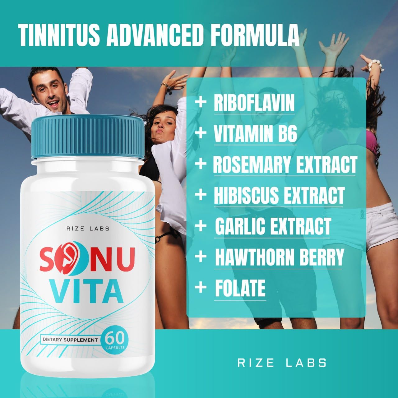 Rize Labs Sonu Vita Dietary Supplement Capsules, 60 Count