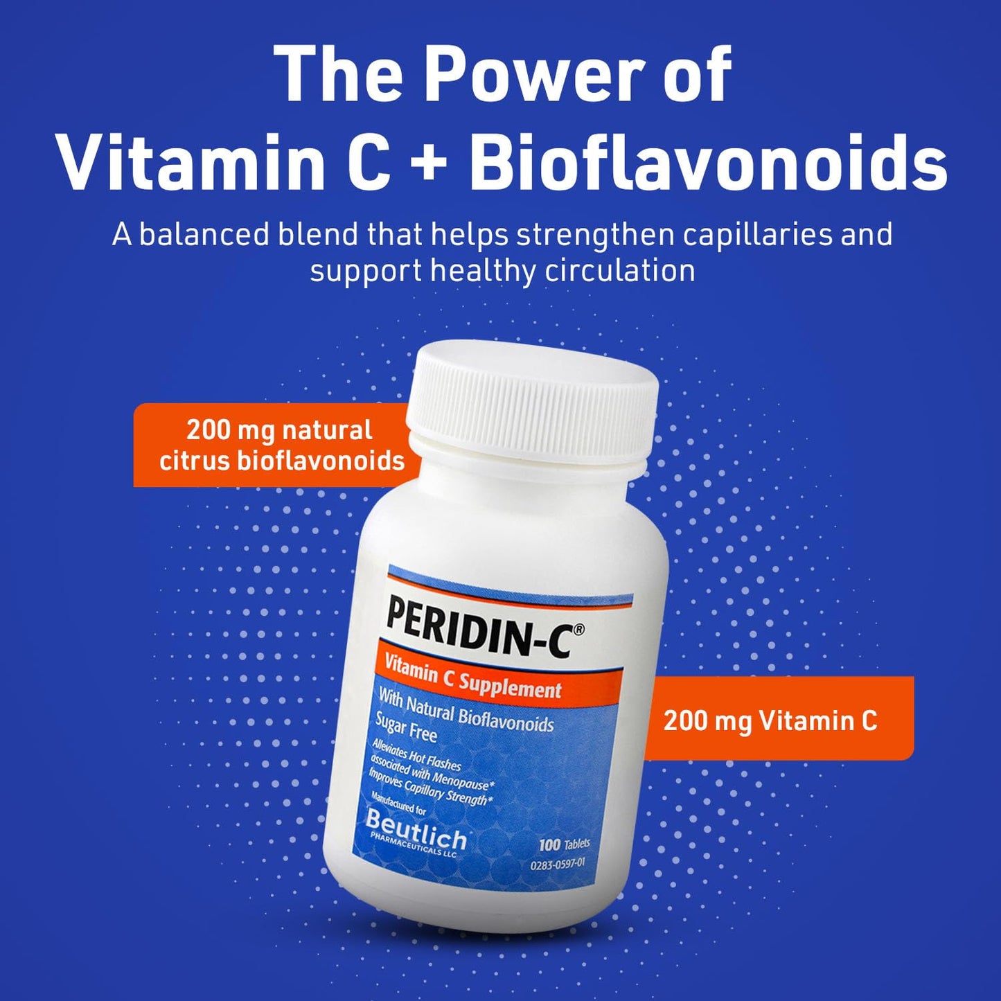 BEUTLICH Peridin-C Vitamin C Supplement, Citrus Bioflavonoids Blend, 100 Tablets