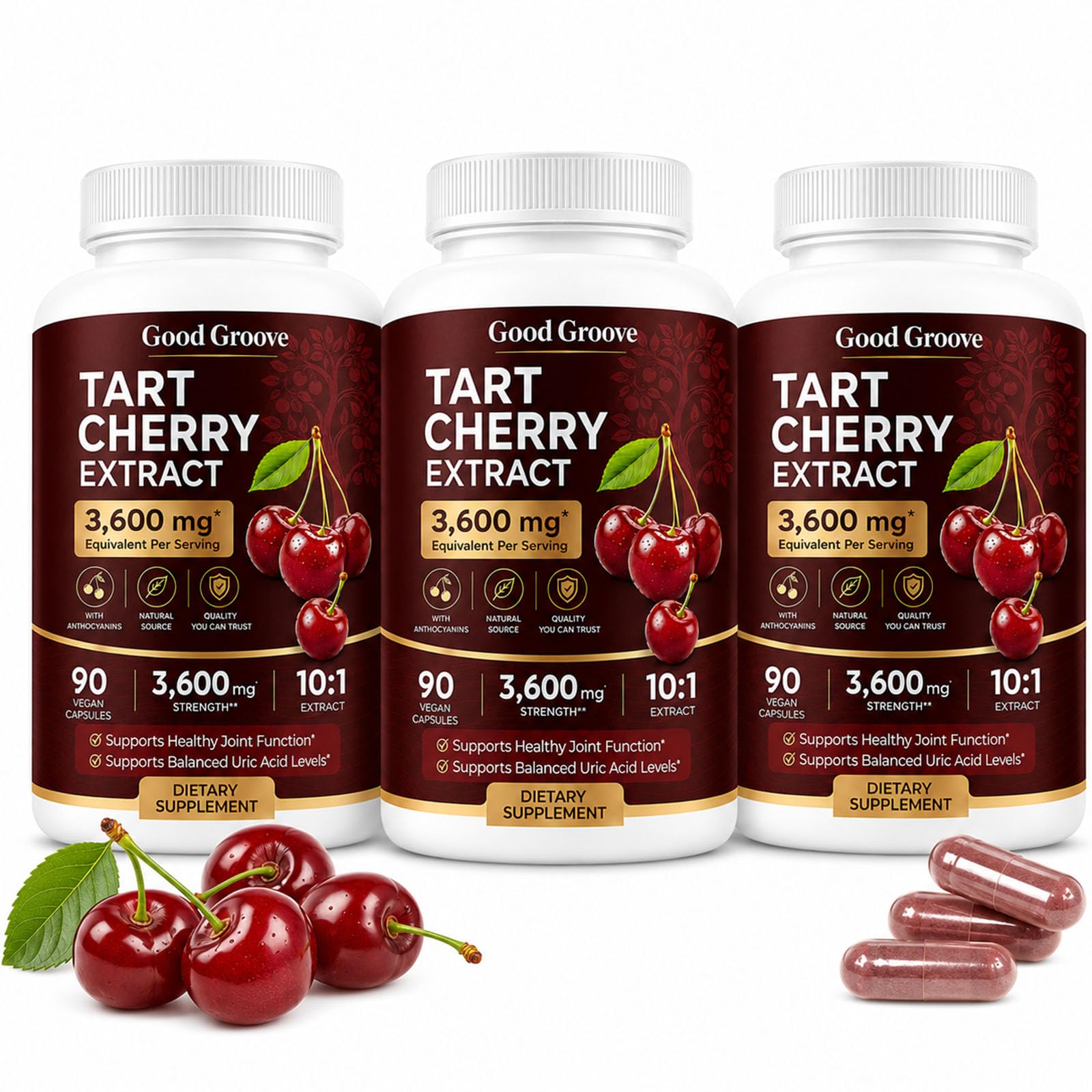 Skinclean Tart Cherry Extract 10:1 High Concentration Formula Capsule 90 Count