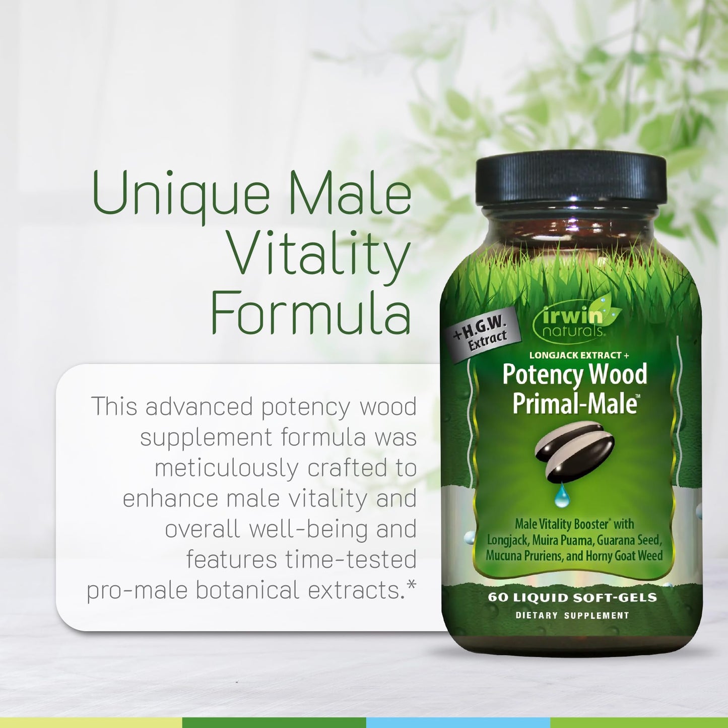 Irwin Naturals Longjack Extract Potency Wood Primal-Male Softgels 60 Count