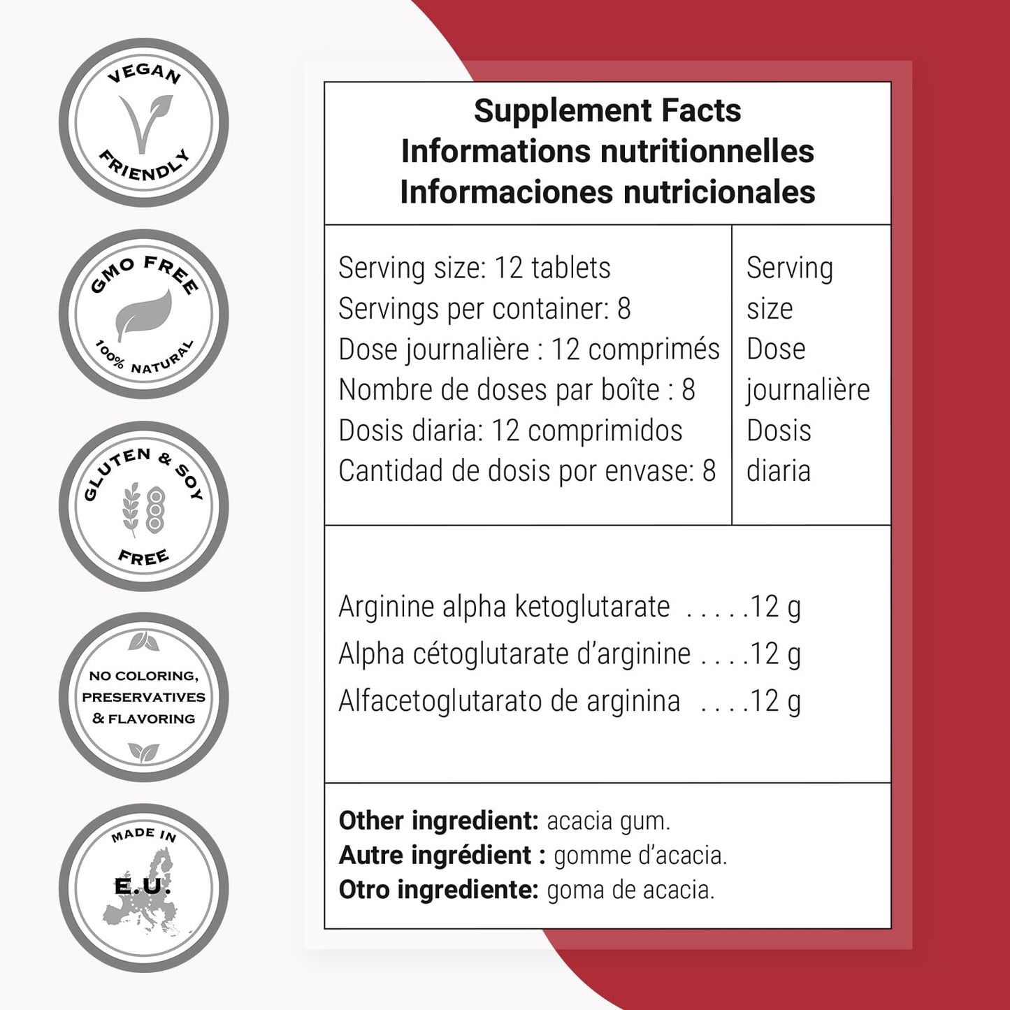 Supersmart Arginine Alpha Ketoglutarate (AAKG) Tablets, 100