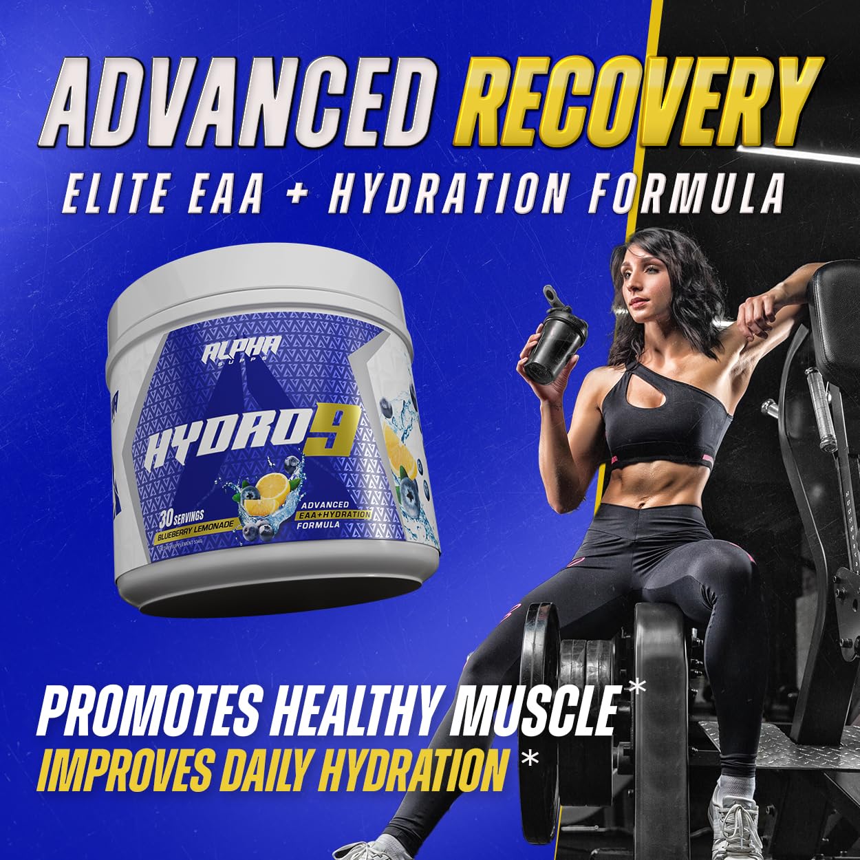 Alpha Supps Hydro 9 Aminos EAA + Hydration Formula with BCAAs & Electrolytes Powder 19
