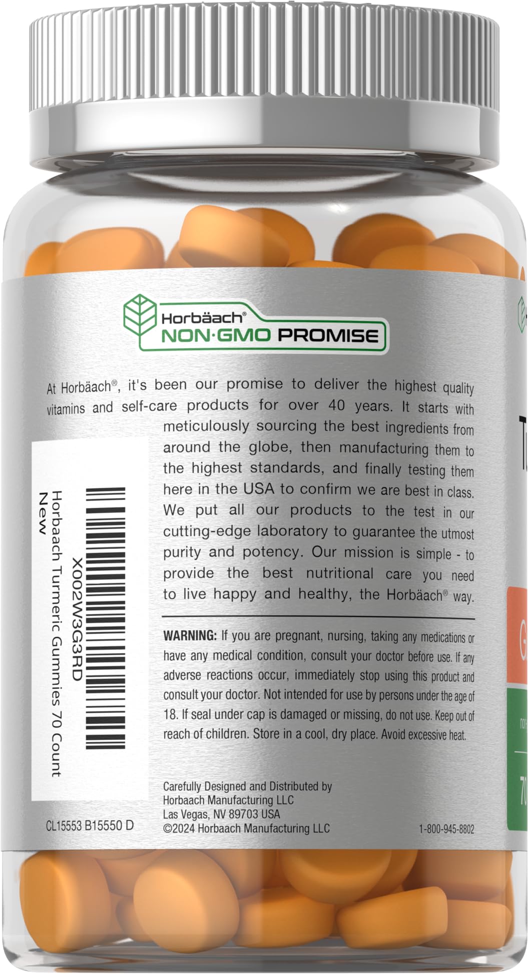 Horbäach Turmeric Gummies with Ginger 70 Gummies