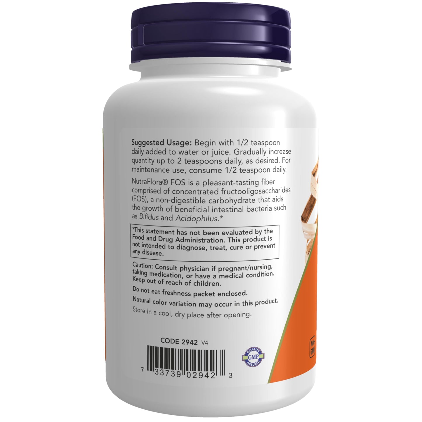 NOW Foods NutraFlora FOS (Fructooligosaccharides) Pure Powder, Prebiotic Fiber, 4-Ounce