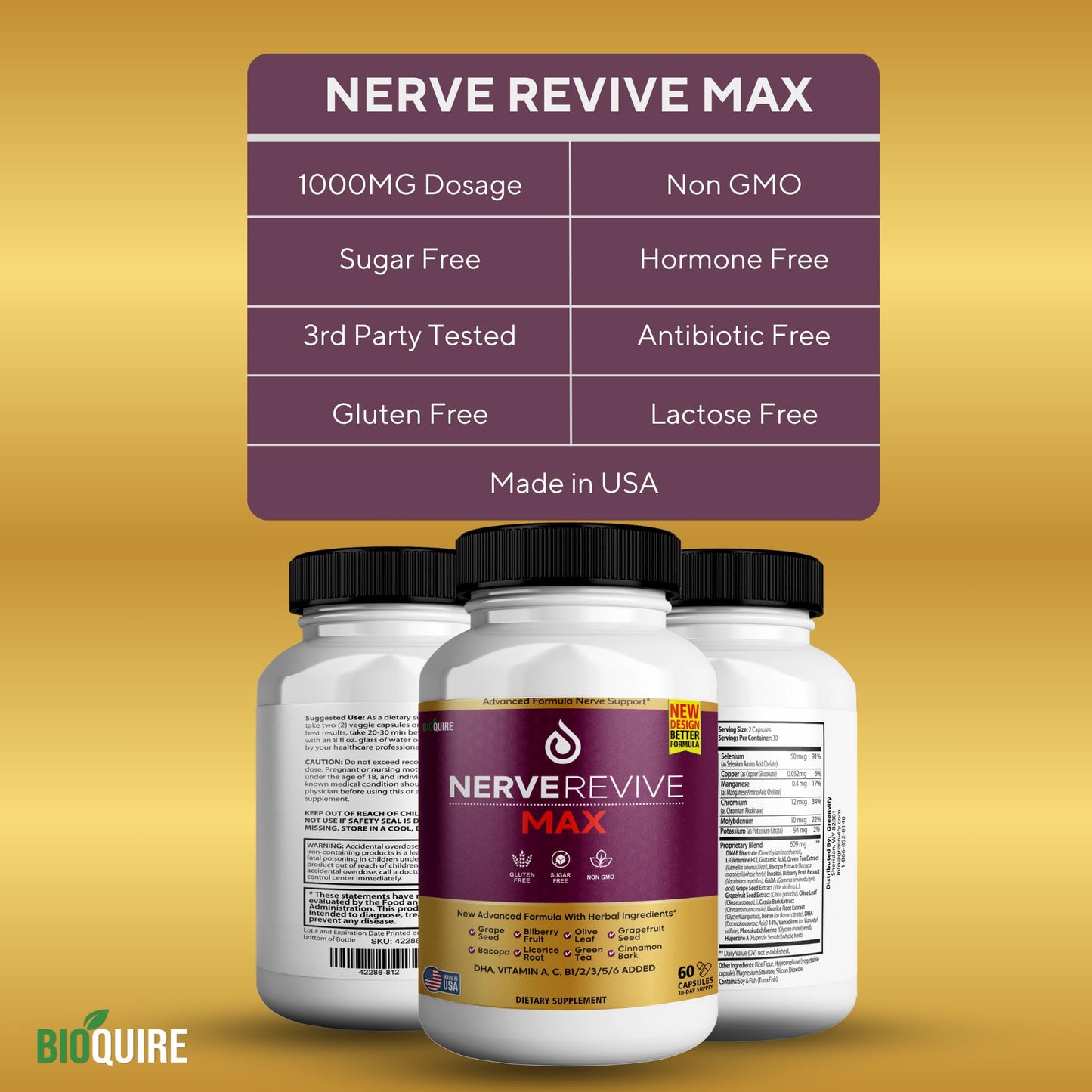 BIOQUIRE Nerve Revive Max Capsule 120 Capsules
