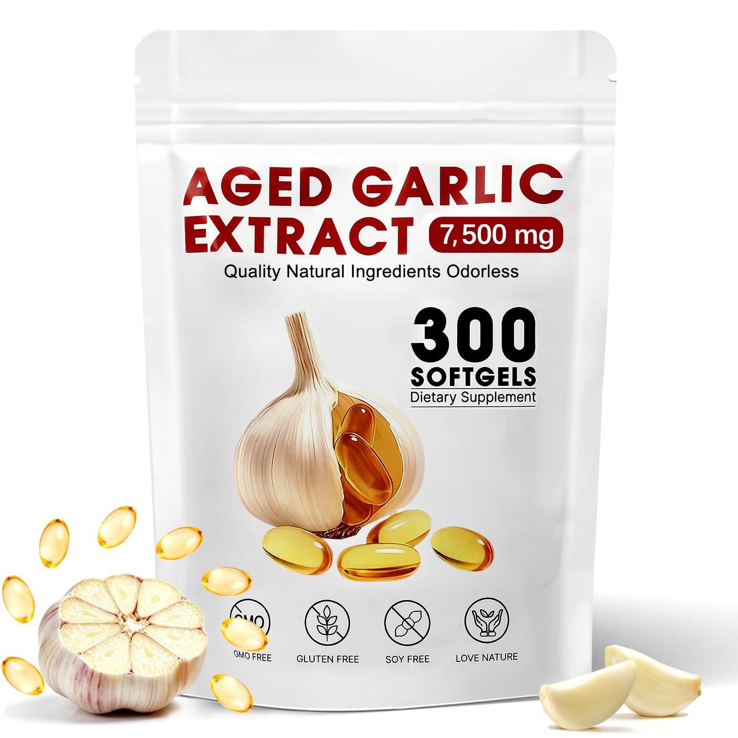 VitaCoeur Odorless High Strength Aged Garlic Extract Softgels 300