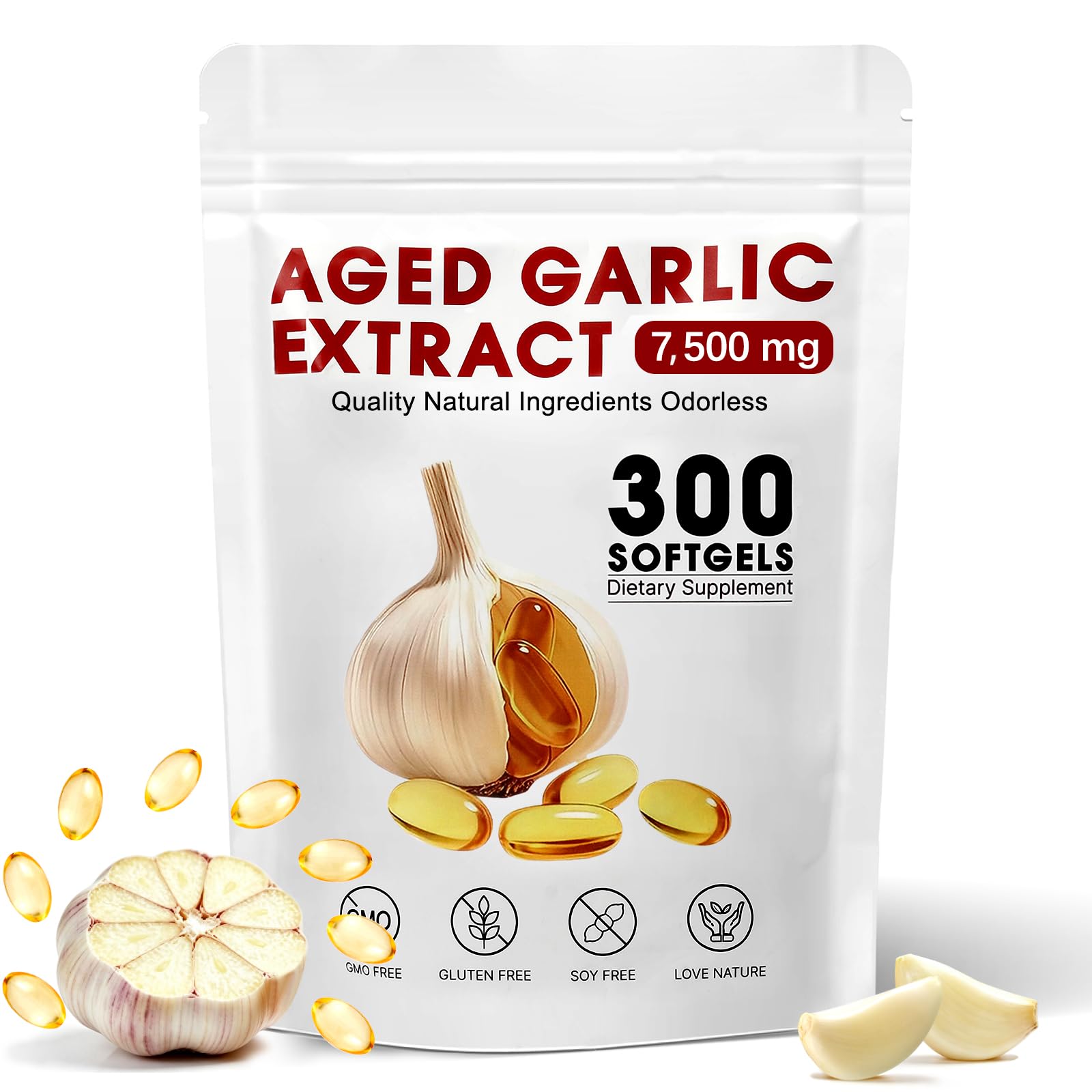 VitaCoeur Odorless High Strength Aged Garlic Extract Softgels 300