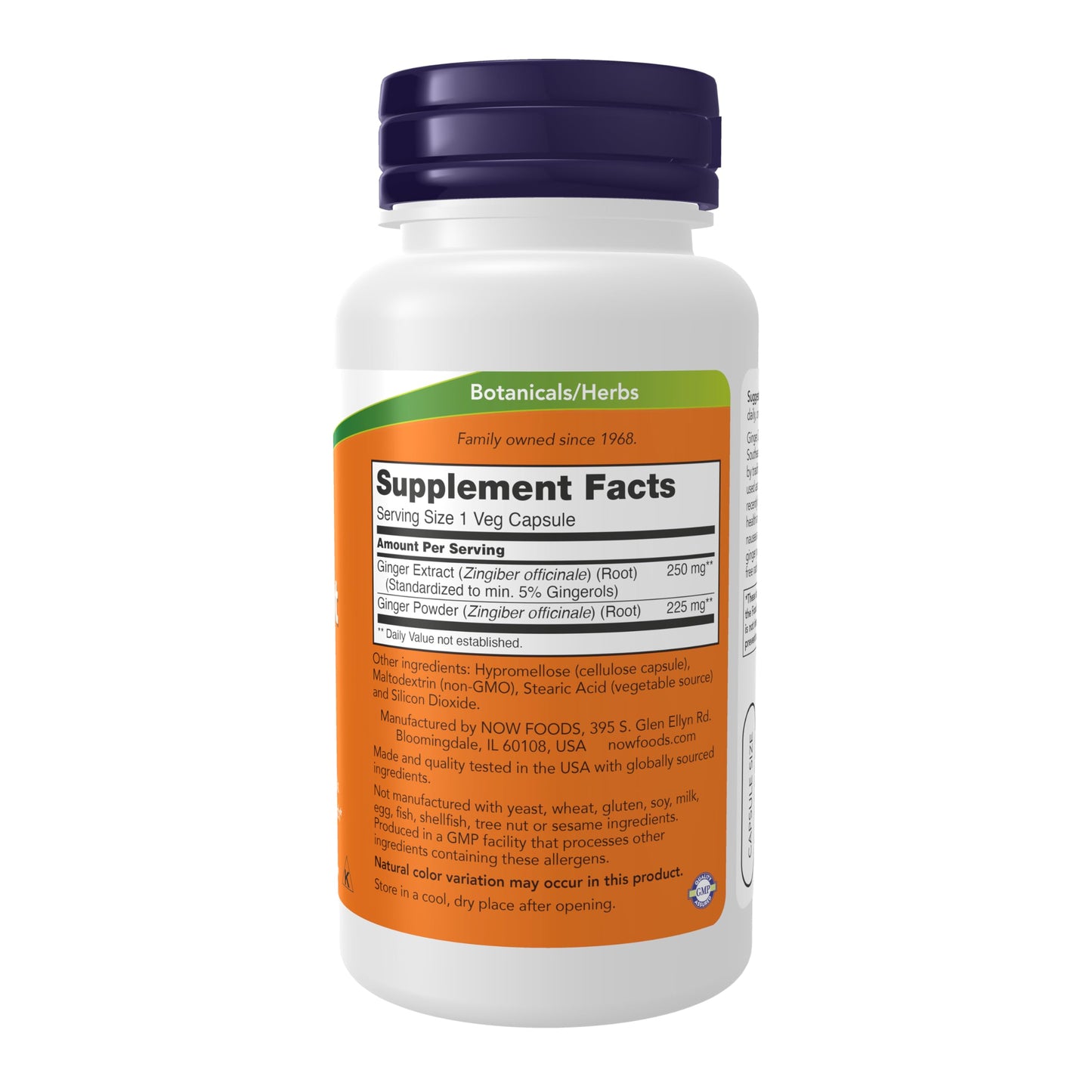 NOW Foods Ginger Root Extract 250 mg Capsules, 90 Count