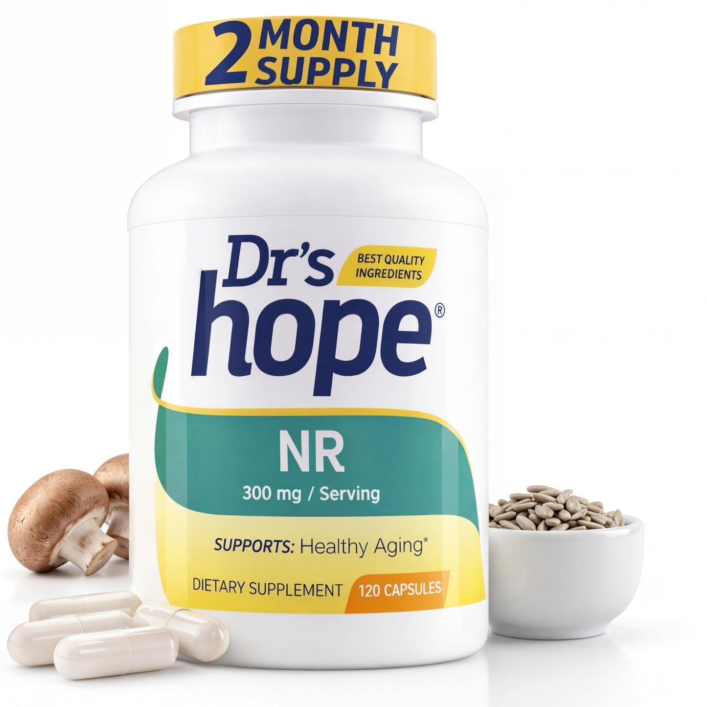 Dr’s Hope Nicotinamide Riboside NR Supplement 300mg Capsule, 120 Vegan Capsules