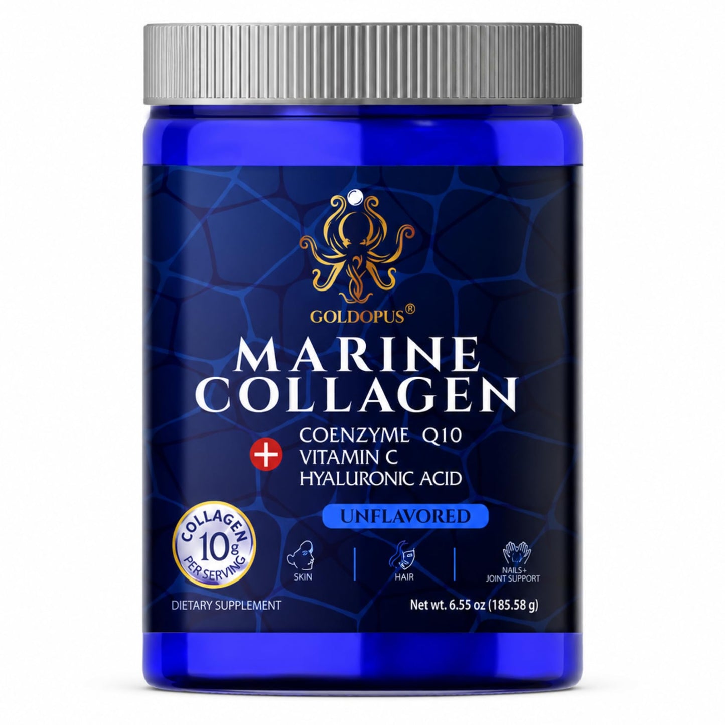 GOLDOPUS Marine Collagen Peptides Powder 9.05 Ounce Pack of 1