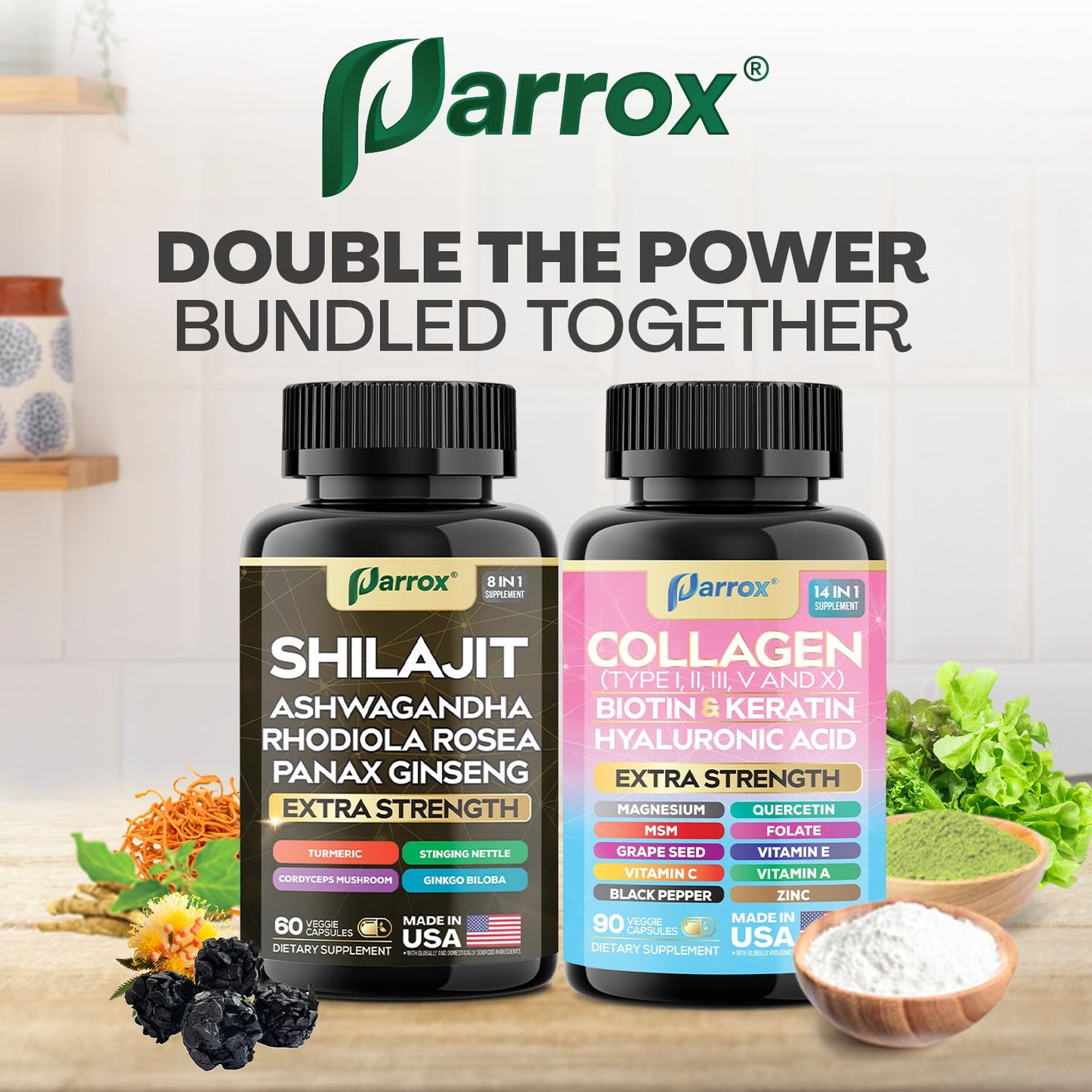 Parrox Adaptogen & Beauty Bundle Capsules, 150 Count
