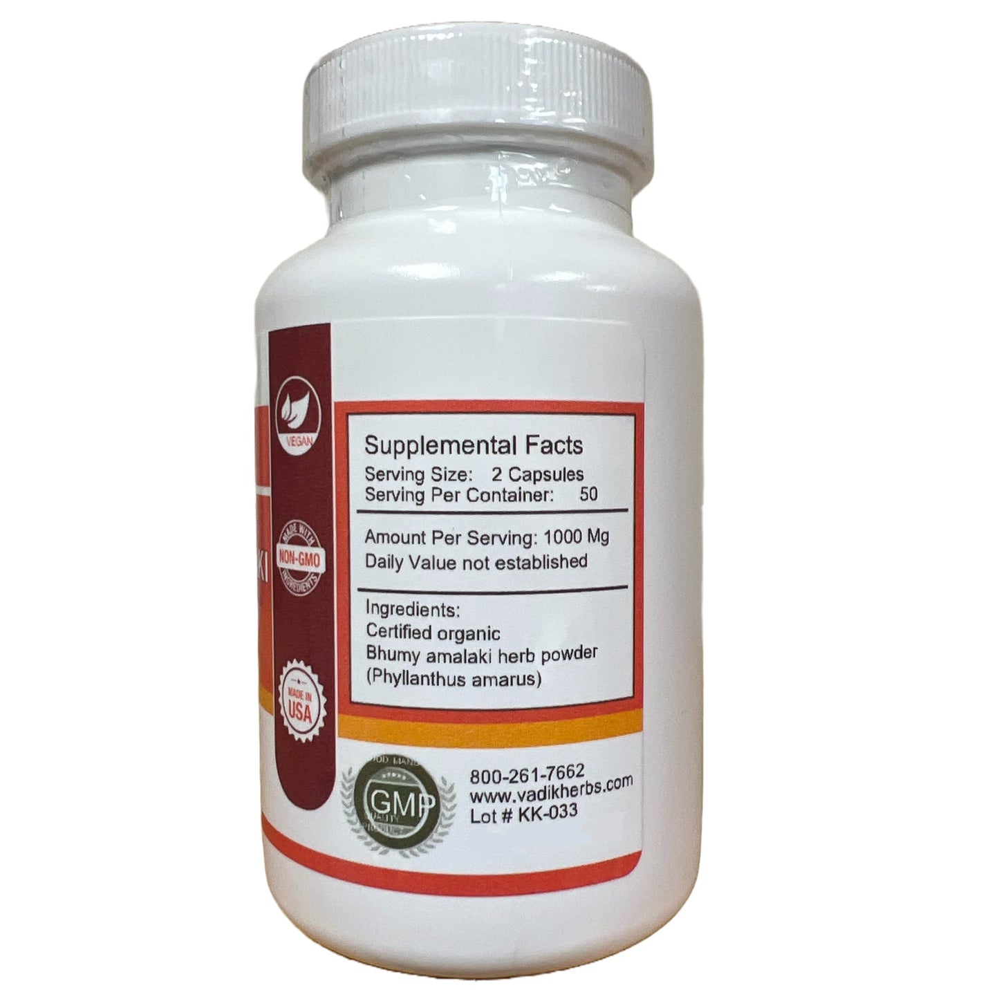 Vadik Herbs Bhumy Amalaki (Phyllanthus amarus) Powder 100 Vegicaps