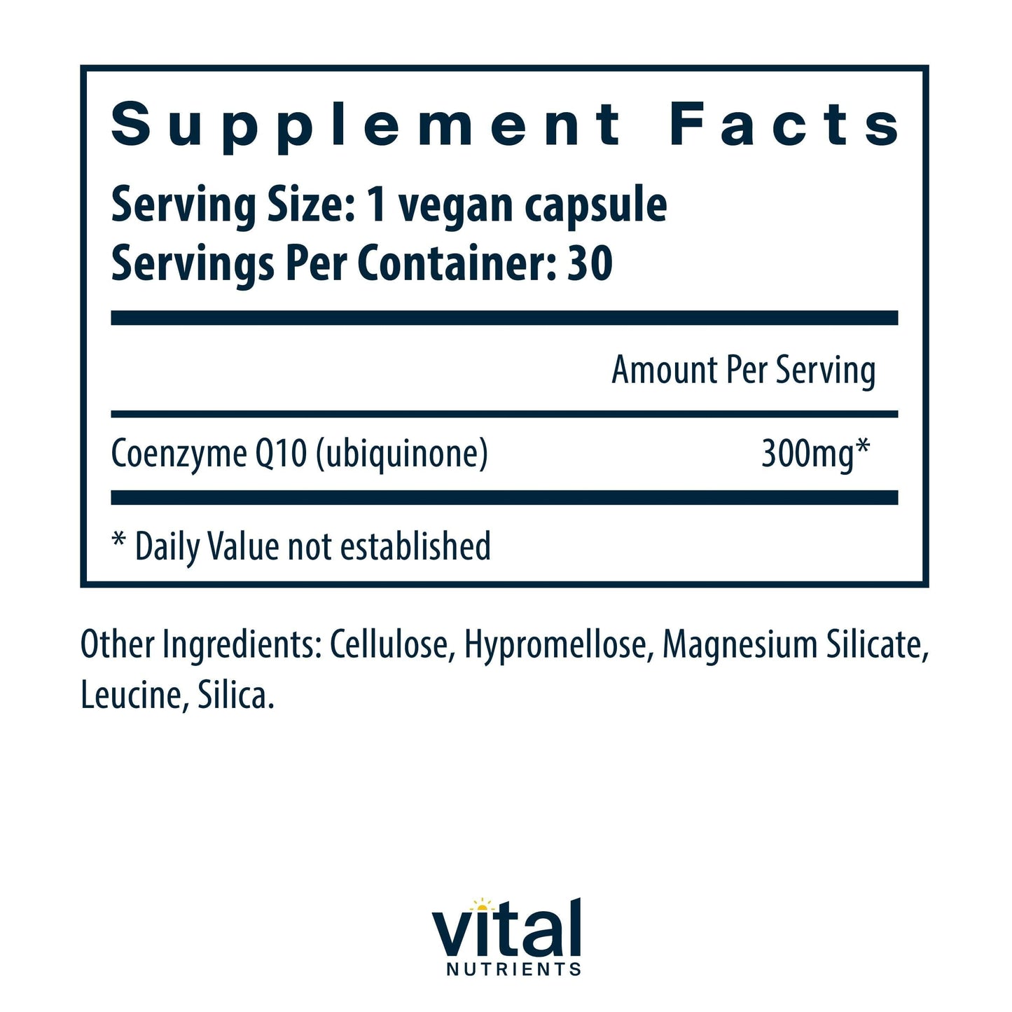 Vital Nutrients CoQ10 300mg Capsule 30 Capsules
