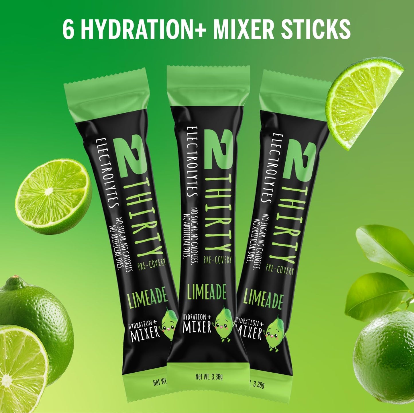 2THIRTY PRE-COVERY Hydration + Mixer Limeade Powder 0.7 oz
