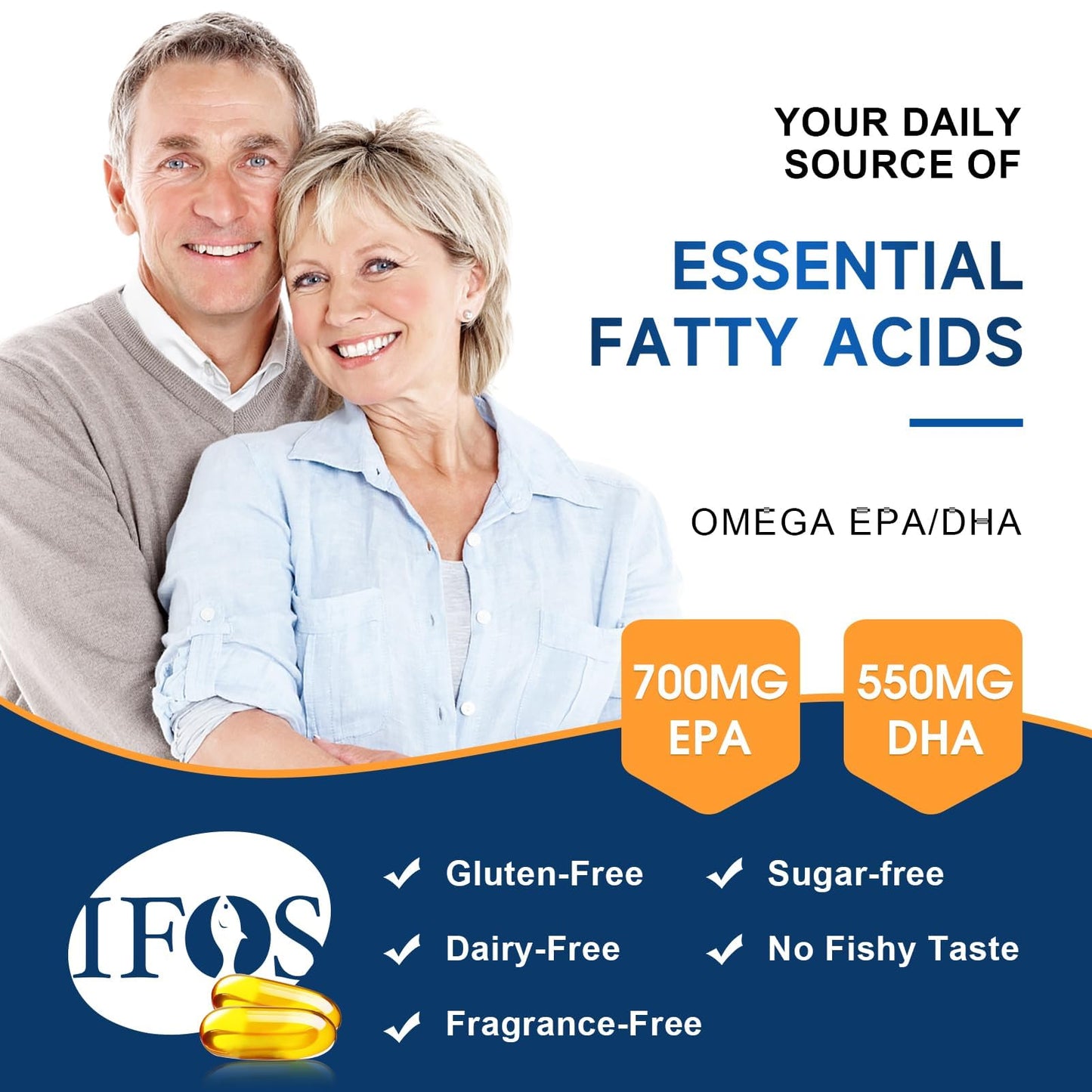 NYO3 Omega 3 Fish Oil 1500mg with DHA & EPA Softgel, 120 Softgels