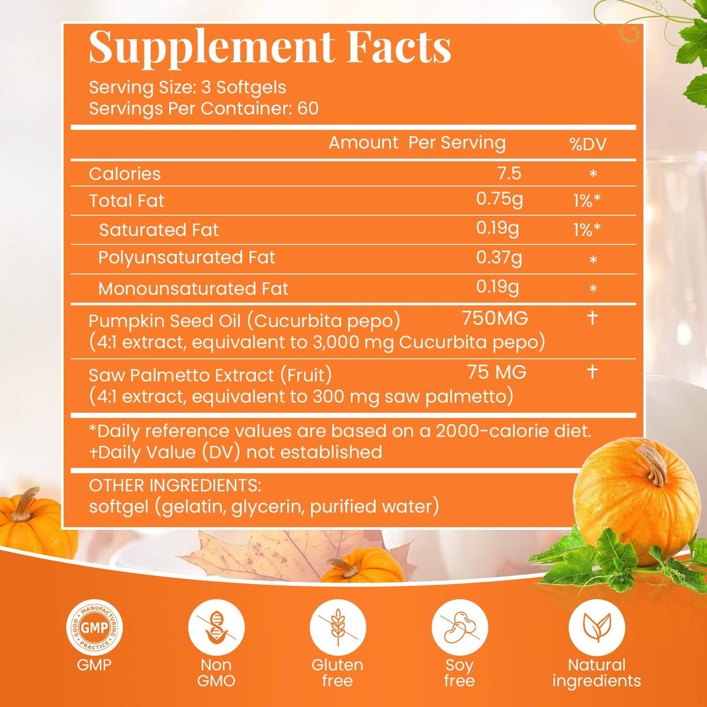 JulyDeer Pumpkin Seed Oil with Saw Palmetto Softgels 180 Count