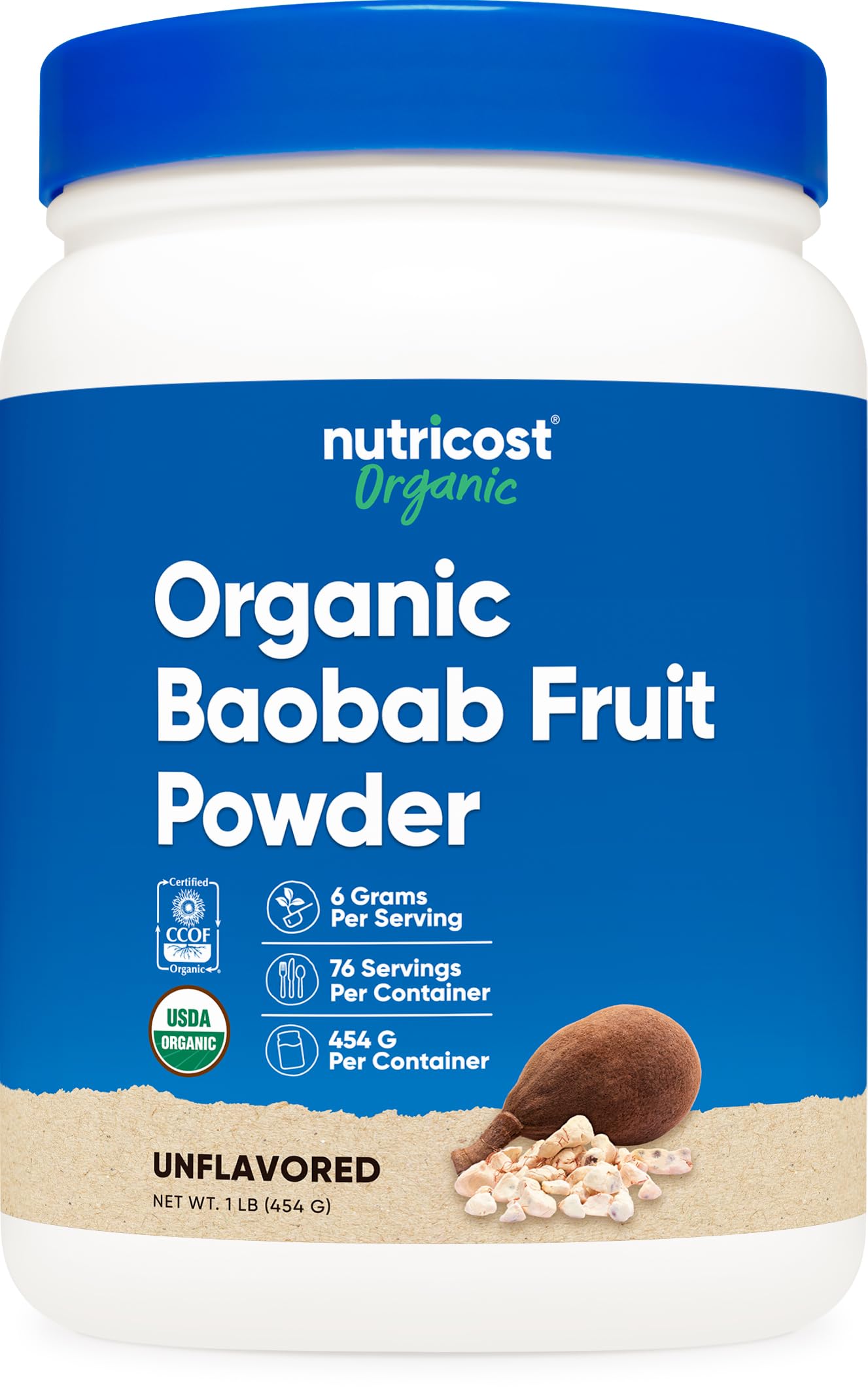 Nutricost Organic Baobab Fruit Powder Unflavored, 16.2