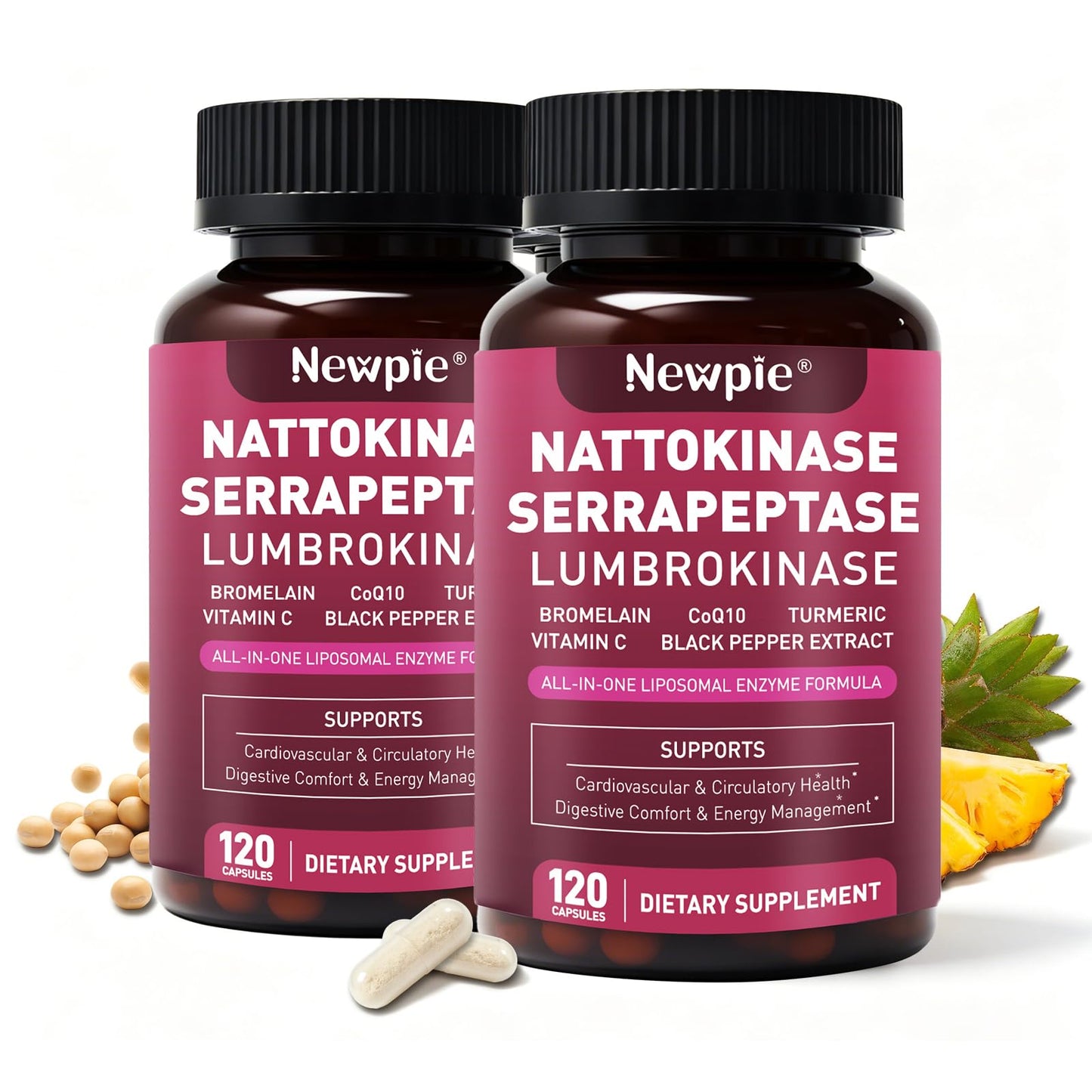 Blltzzz Nattokinase Supplement 12,000 FU 120 Capsules