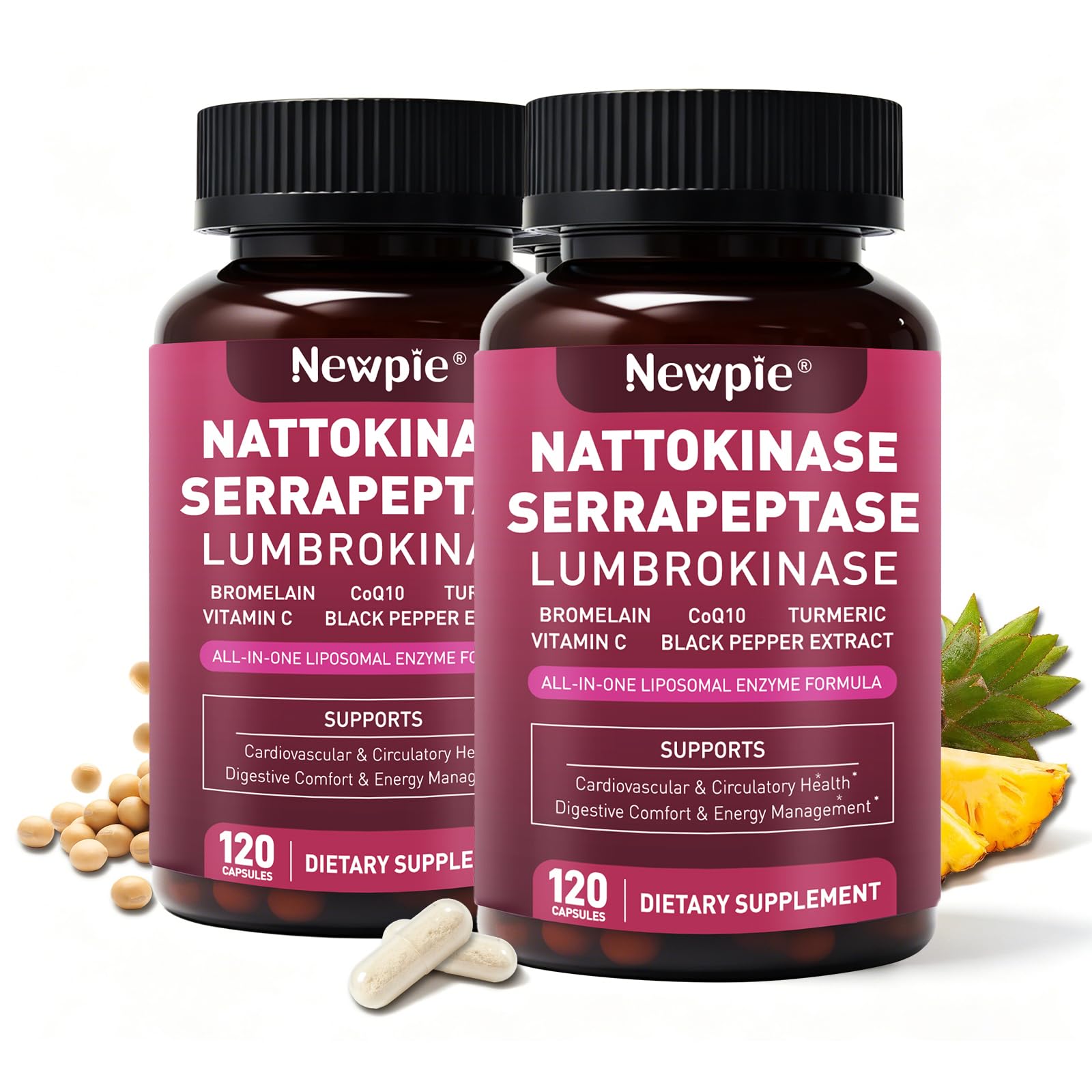 Blltzzz Nattokinase Supplement 12,000 FU 120 Capsules
