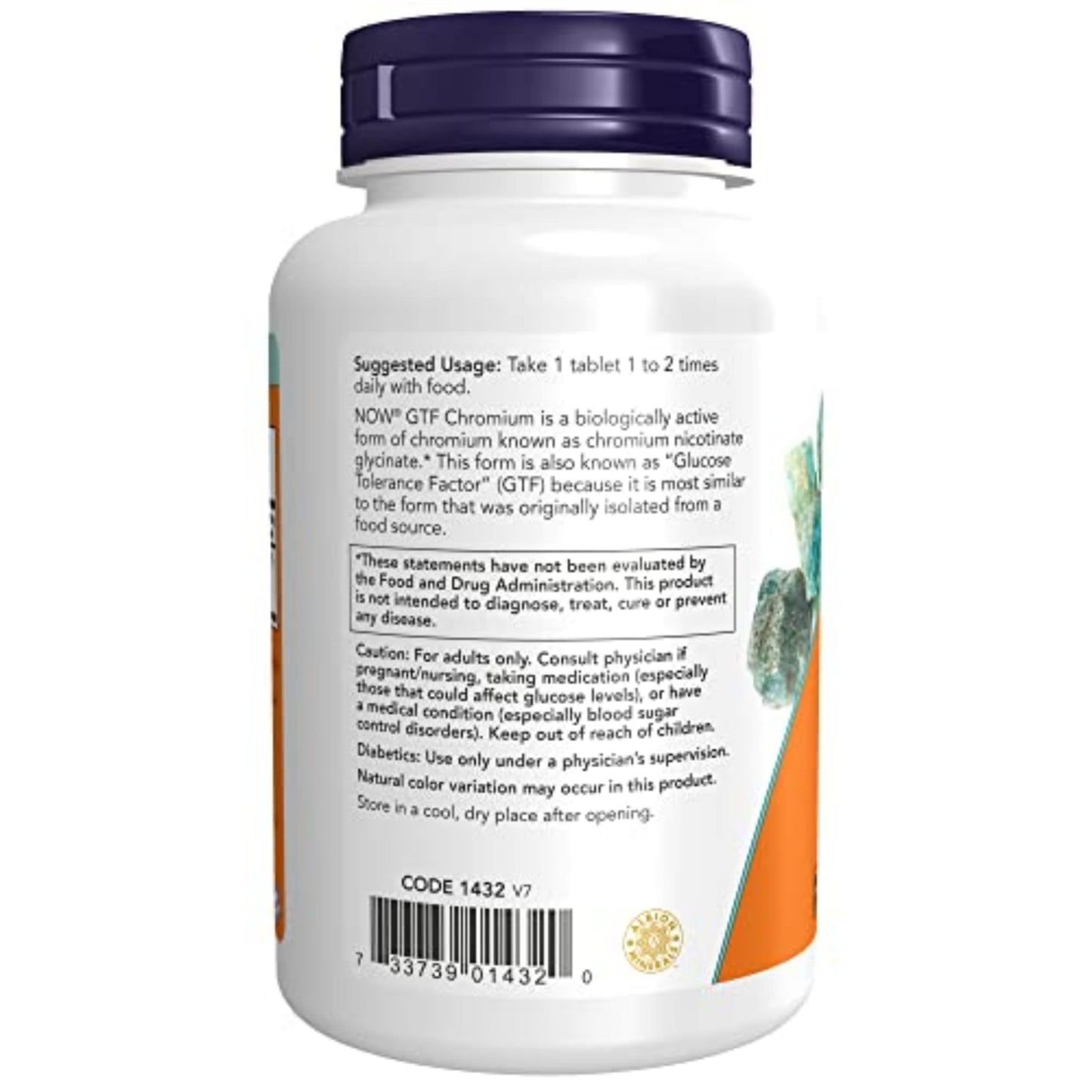 NOW Foods GTF (Glucose Tolerance Factor) Chromium 200 mcg, Insulin Co-Factor, 250 Tablets