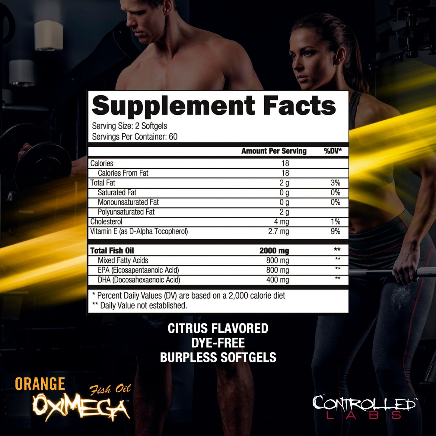 Controlled Labs Orange Oximega Fish Oil Supplement Softgel 1 Count