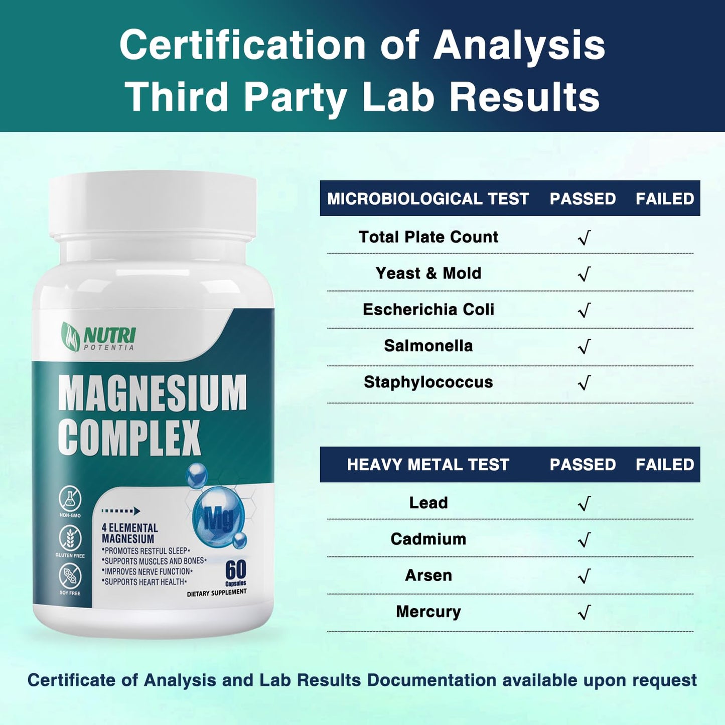 NUTRI POTENTIA Magnesium Complex 60 Capsules