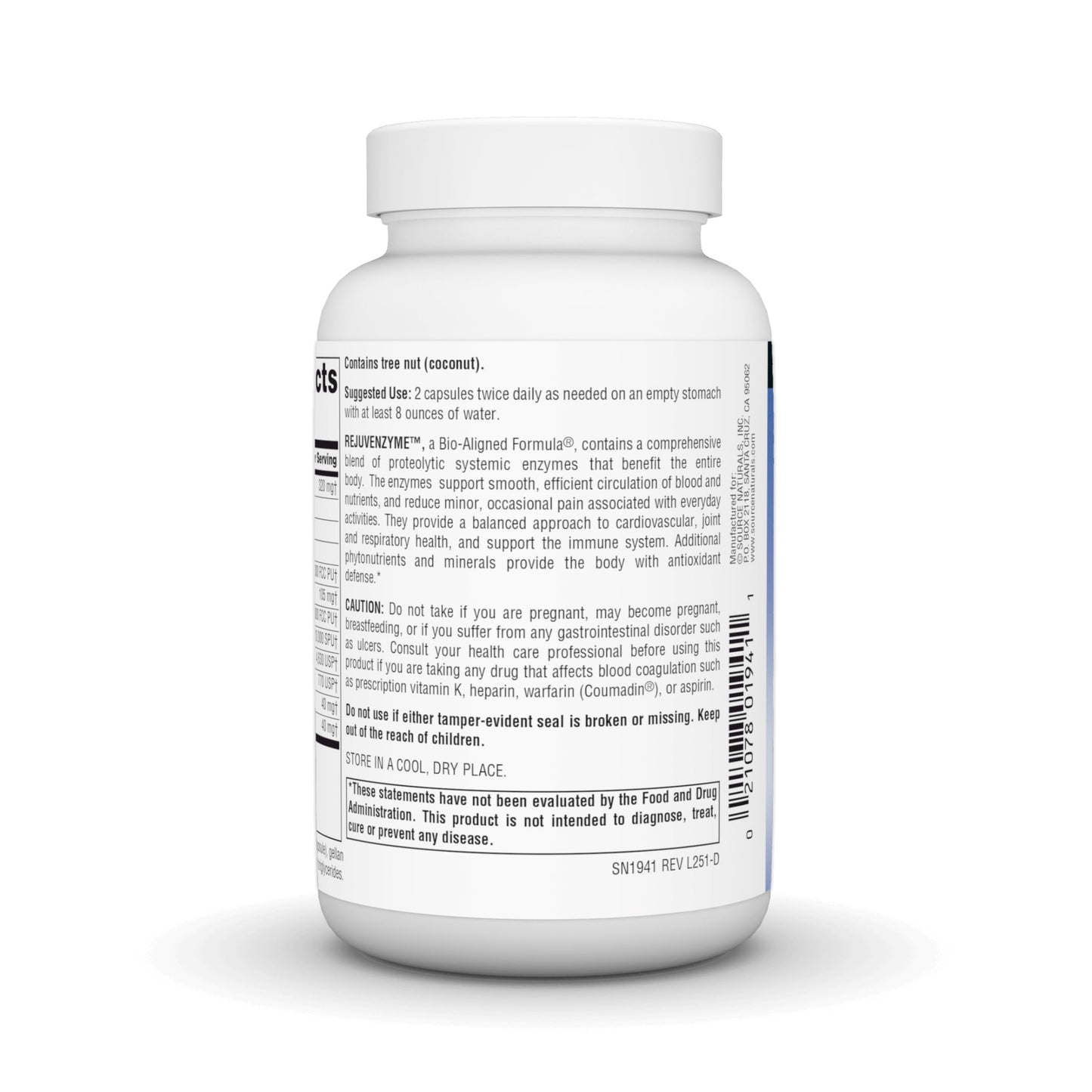 Source Naturals Whole Body Systemic Enzymes RejuvenZyme Heart, Joint & Immune Support Capsules 120