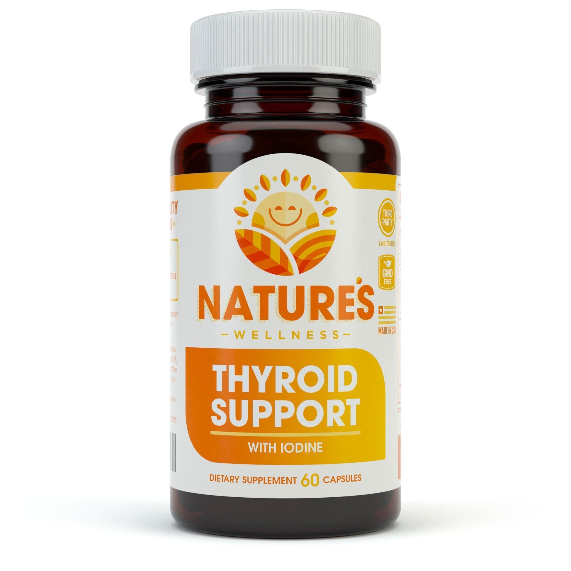 Natures Wellness Thyroid Support Complex With Iodine Capsules, 60 Count