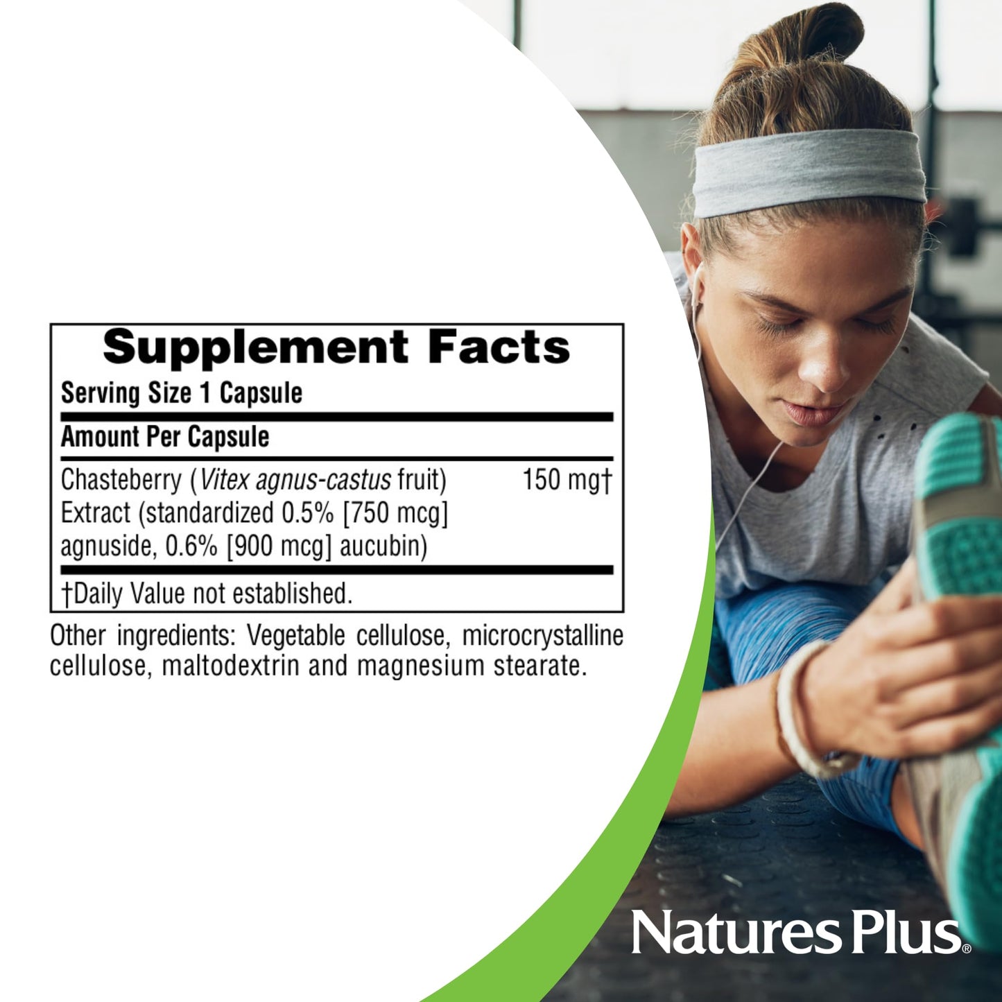 NaturesPlus Herbal Actives Chasteberry Capsules, 60 Count