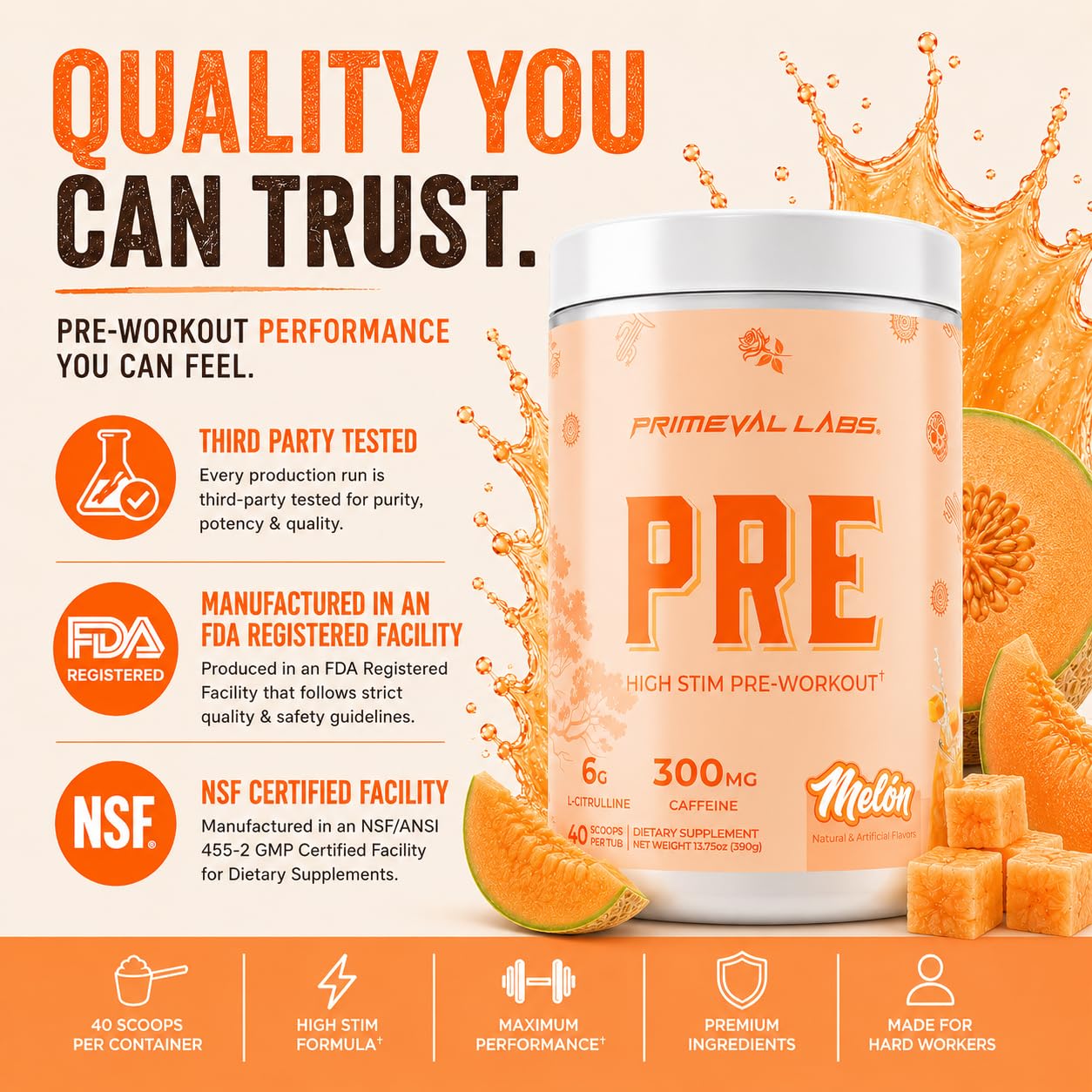 Primeval Labs PRE High-Stim Pre Workout Powder 14.18 Ounce