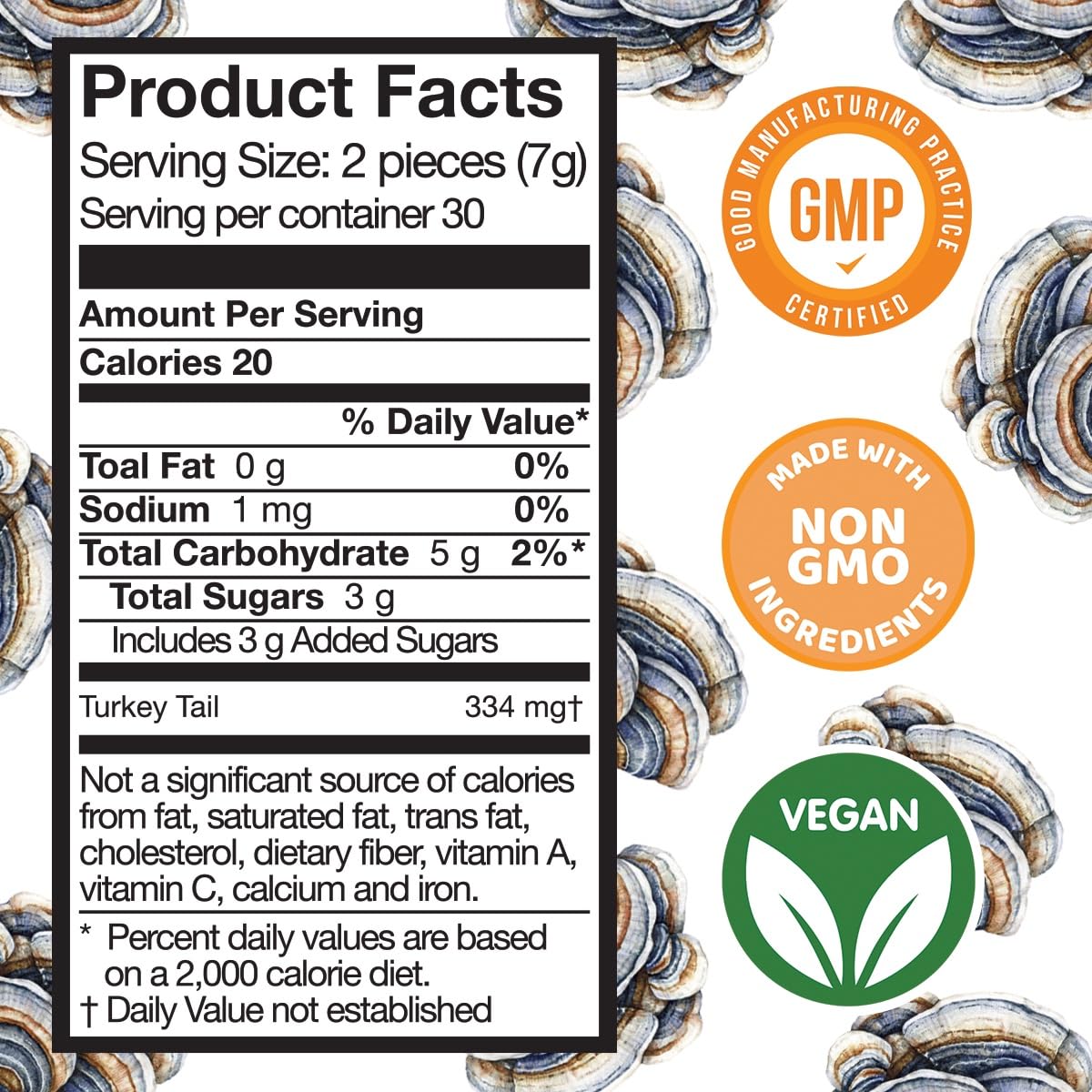 Safer Products Turkey Tail Mushroom Gummies 60 Count