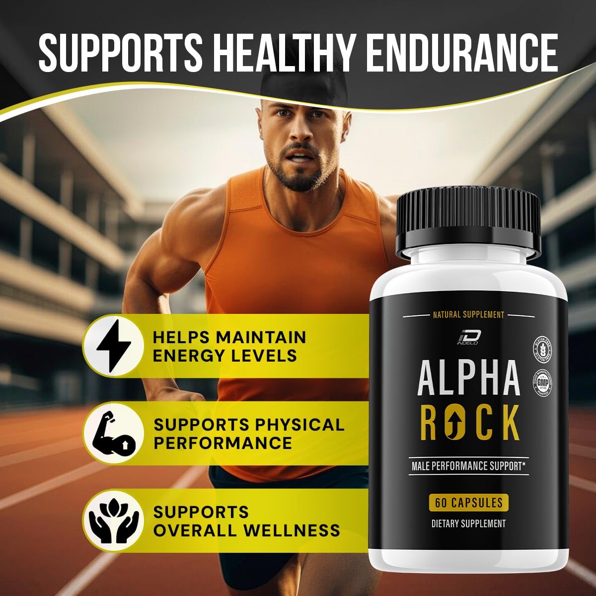 Indelo Alpha Rock for Men Advanced Formula 120 Capsules