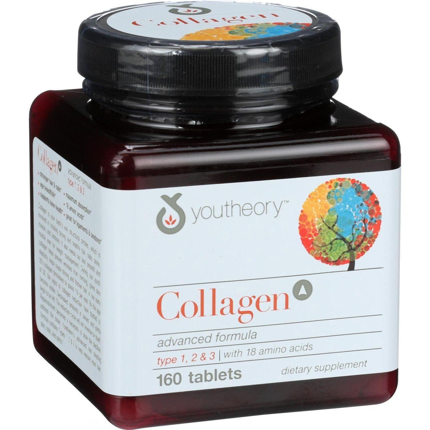 Youtheory Collagen Type 1 and 2 and 3 Advanced Formula, 160 Tablets