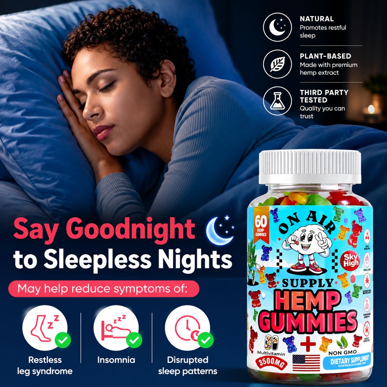 On Air Supply Hemp Gummies 3,500mg Extra Strength Gummy, 60 Count
