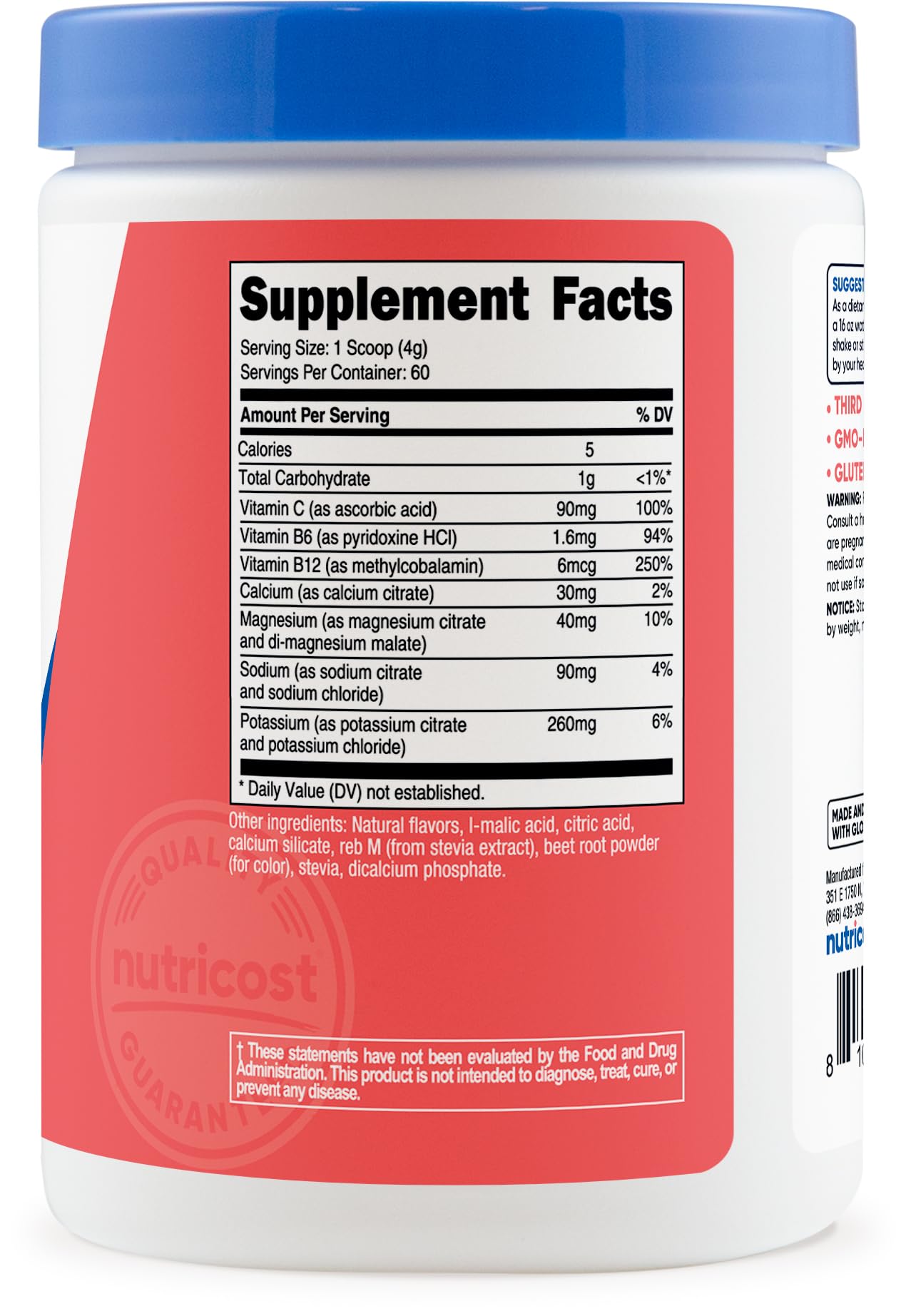 Nutricost Electrolytes Complex Powder 8.6 Ounce