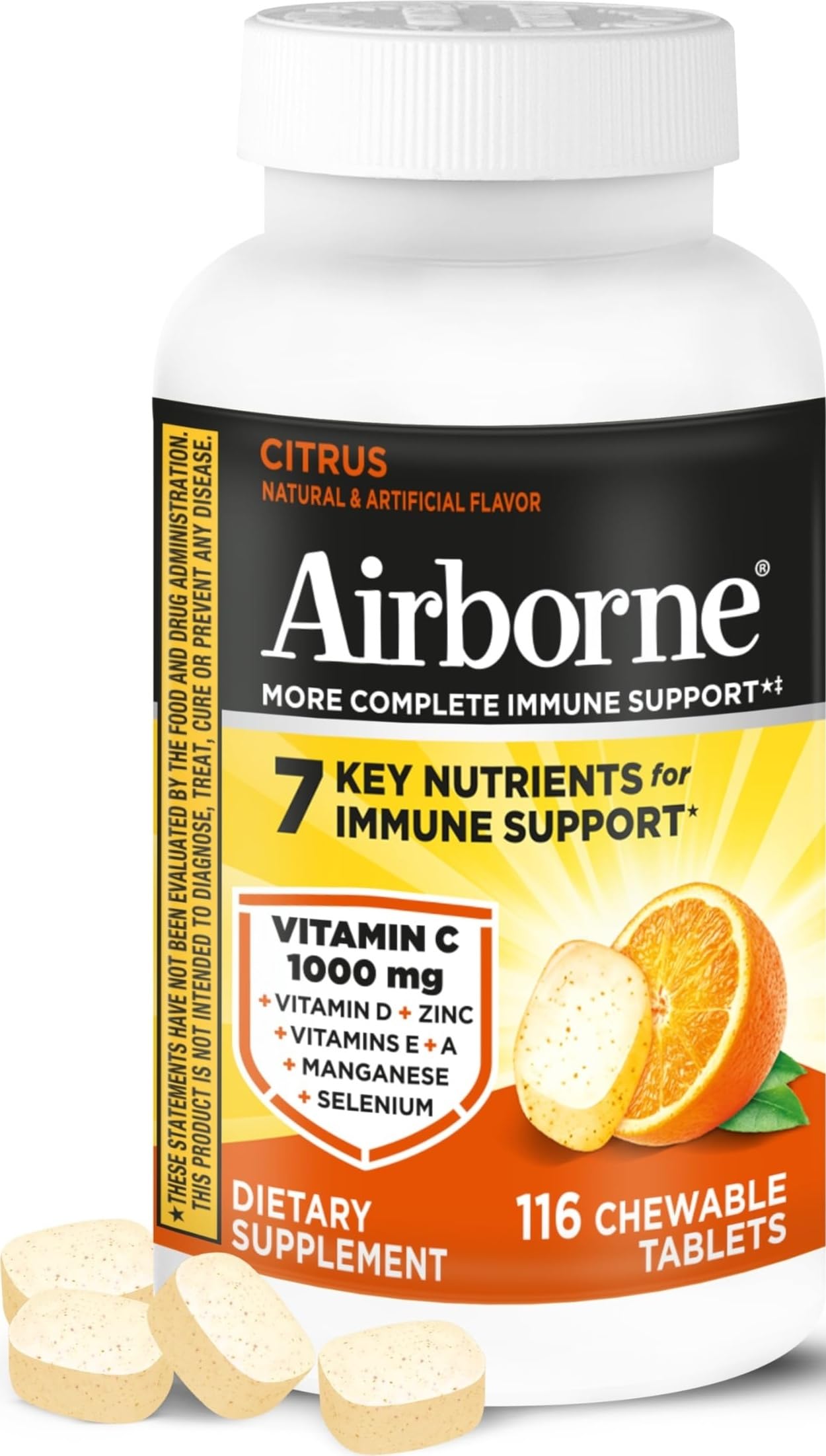 Airborne Citrus Chewable Tablets 116