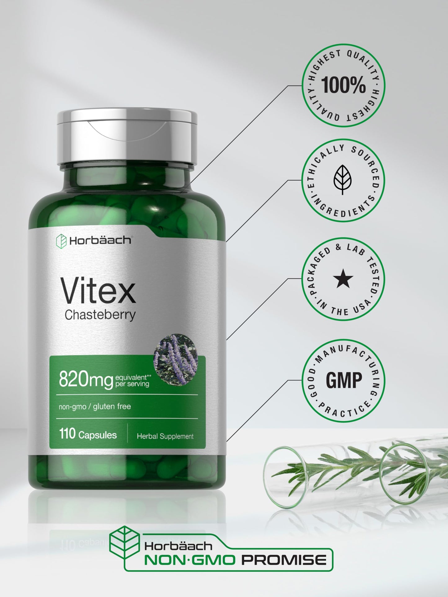 Horbäach Vitex Berry Chasteberry Supplement Capsule 110 Count