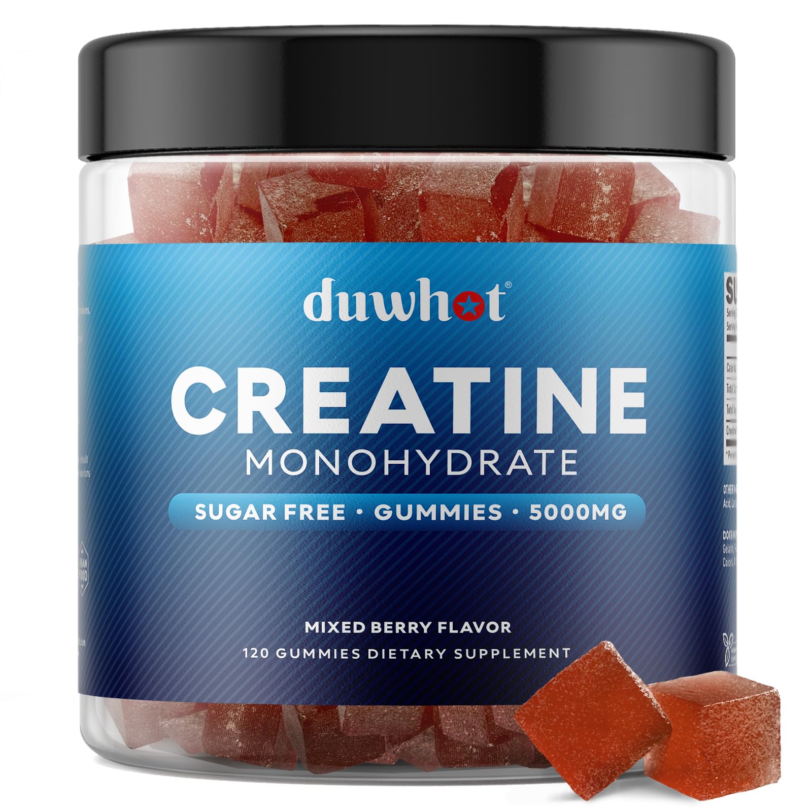 duwhot Creatine Monohydrate Gummies 5g Per Serving, 120 Gummies
