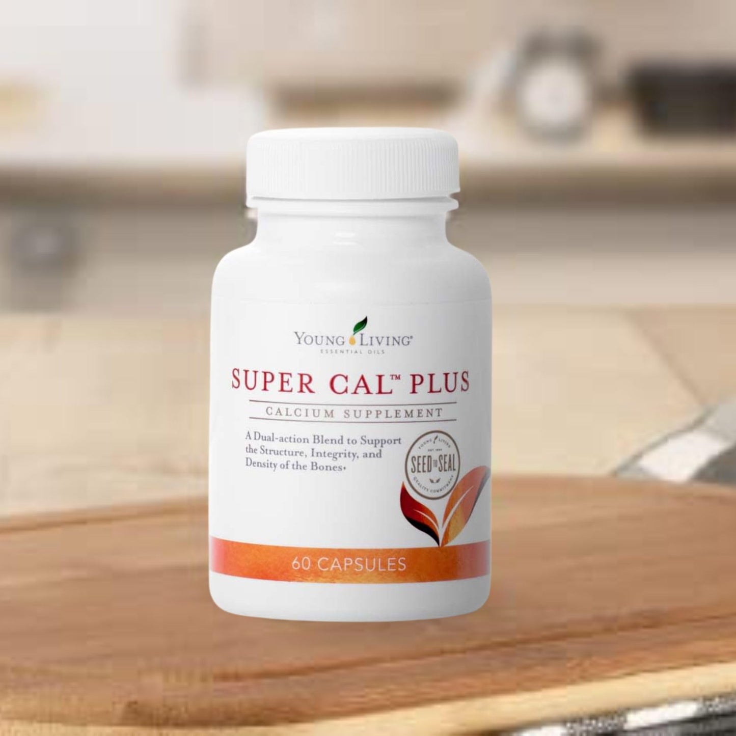 Young Living Super Cal Plus Calcium Mineral Bone Health Supplement, Synergistic Blend of Magnesium, Vitamins D & K, 60 Capsules